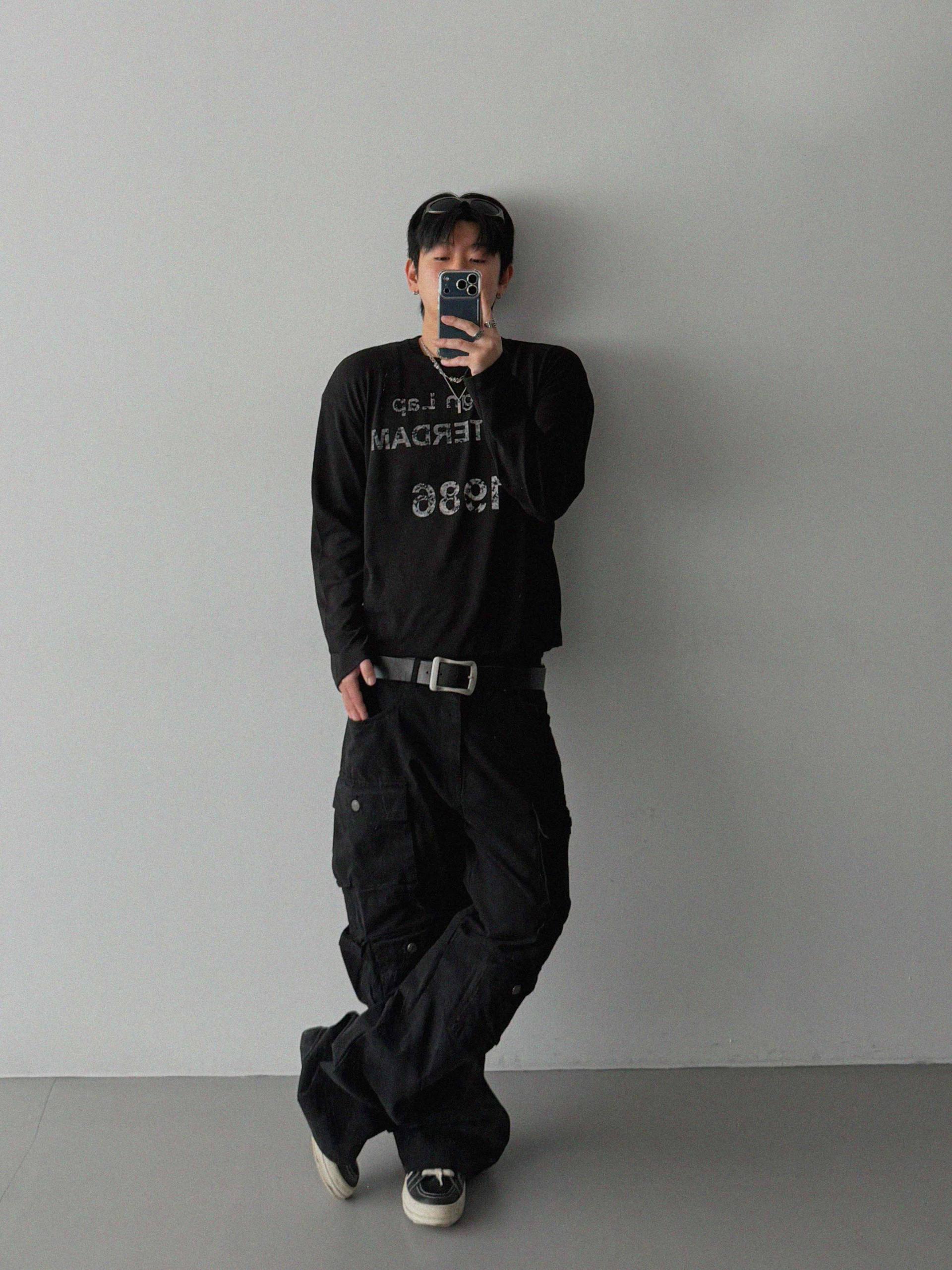 Block cargo wide pants