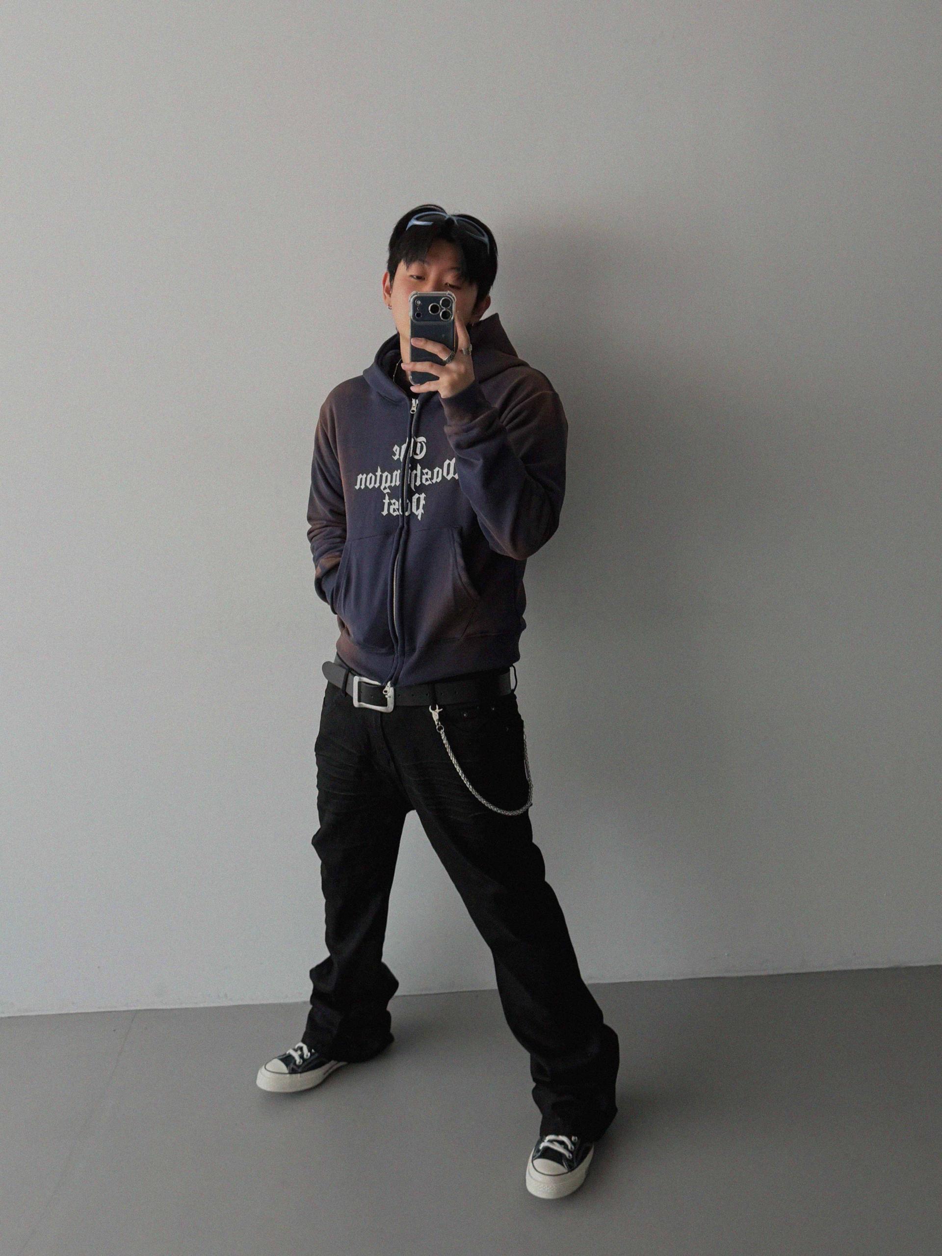 Washington crop hoodie zip-up