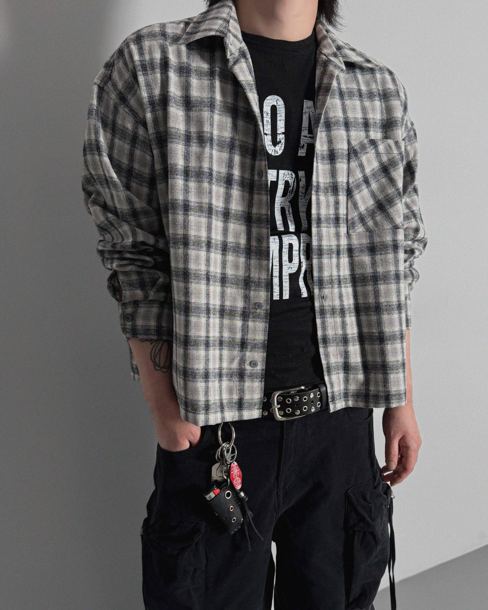 Opal crop check shirt