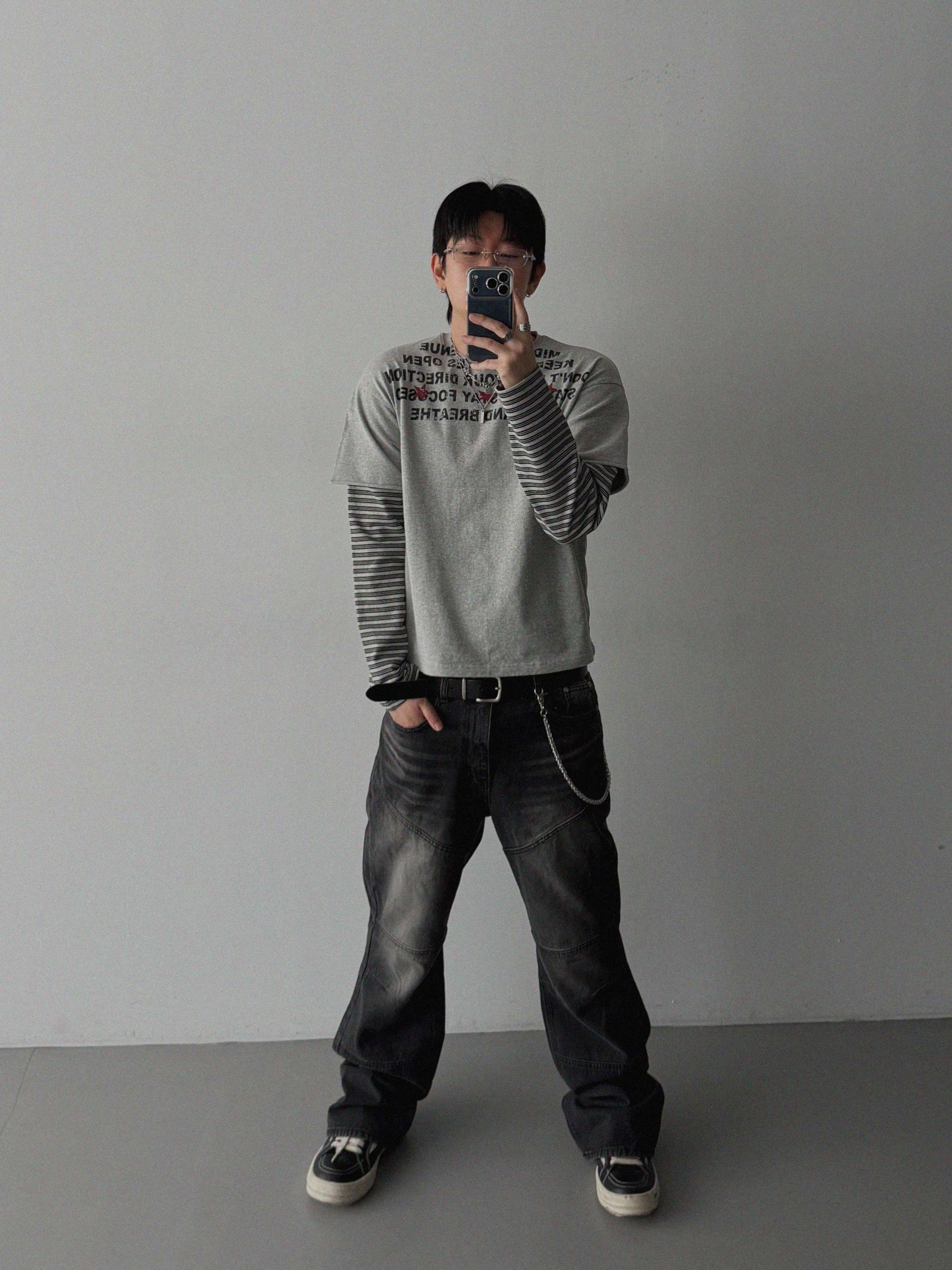 Mabel panel biker flare denim pants