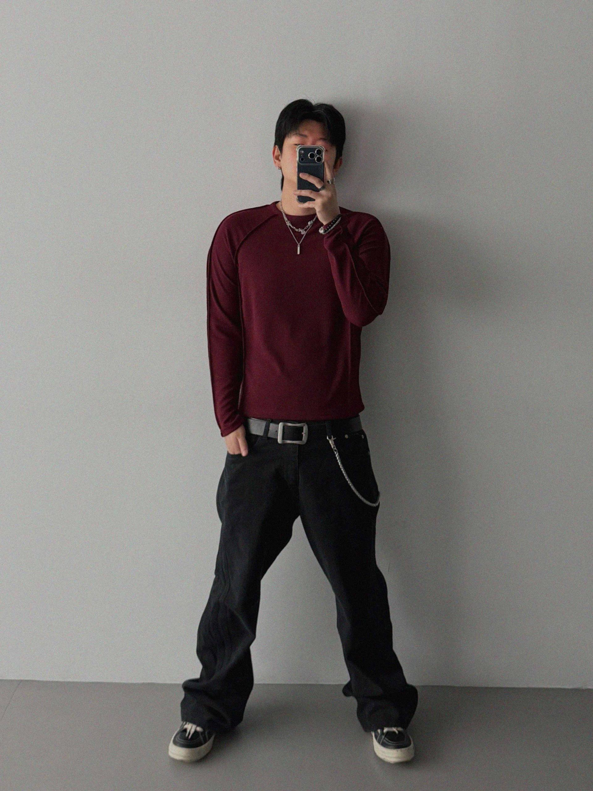 Outside Incision ribbed slim t