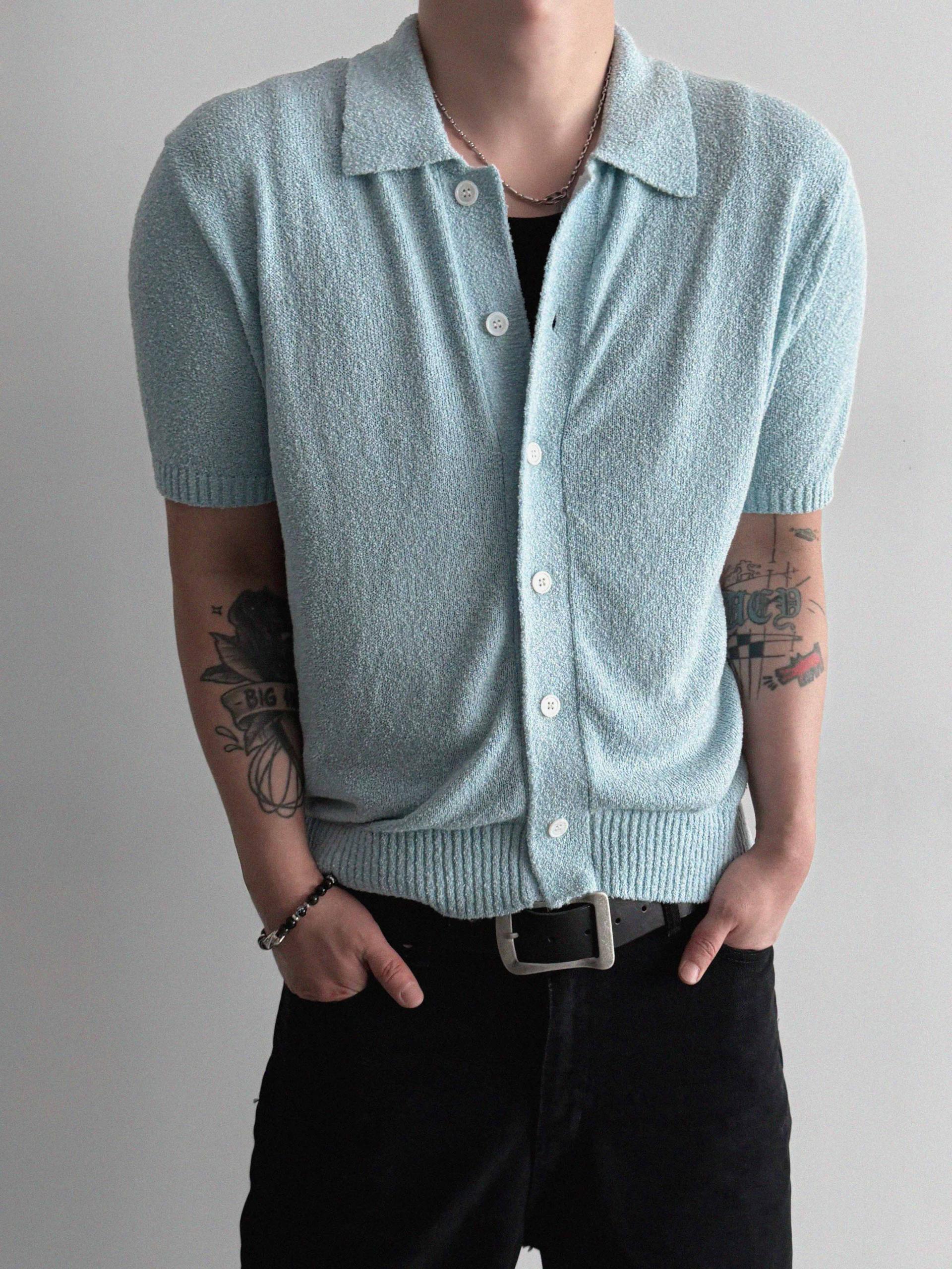 Boksaci boucle half cardigan