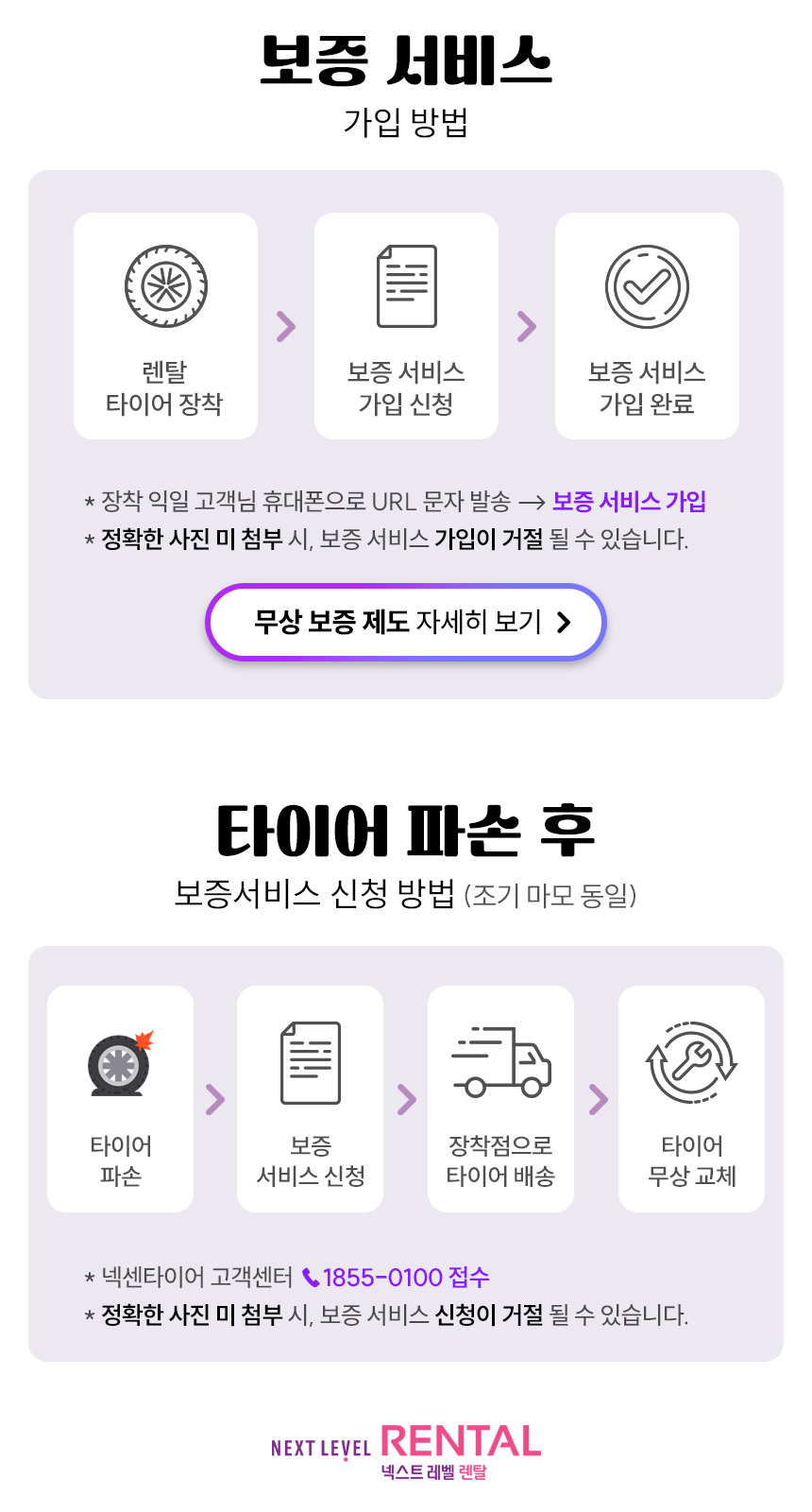 넥센타이어 렌탈 보증 서비스 가입방법 안내