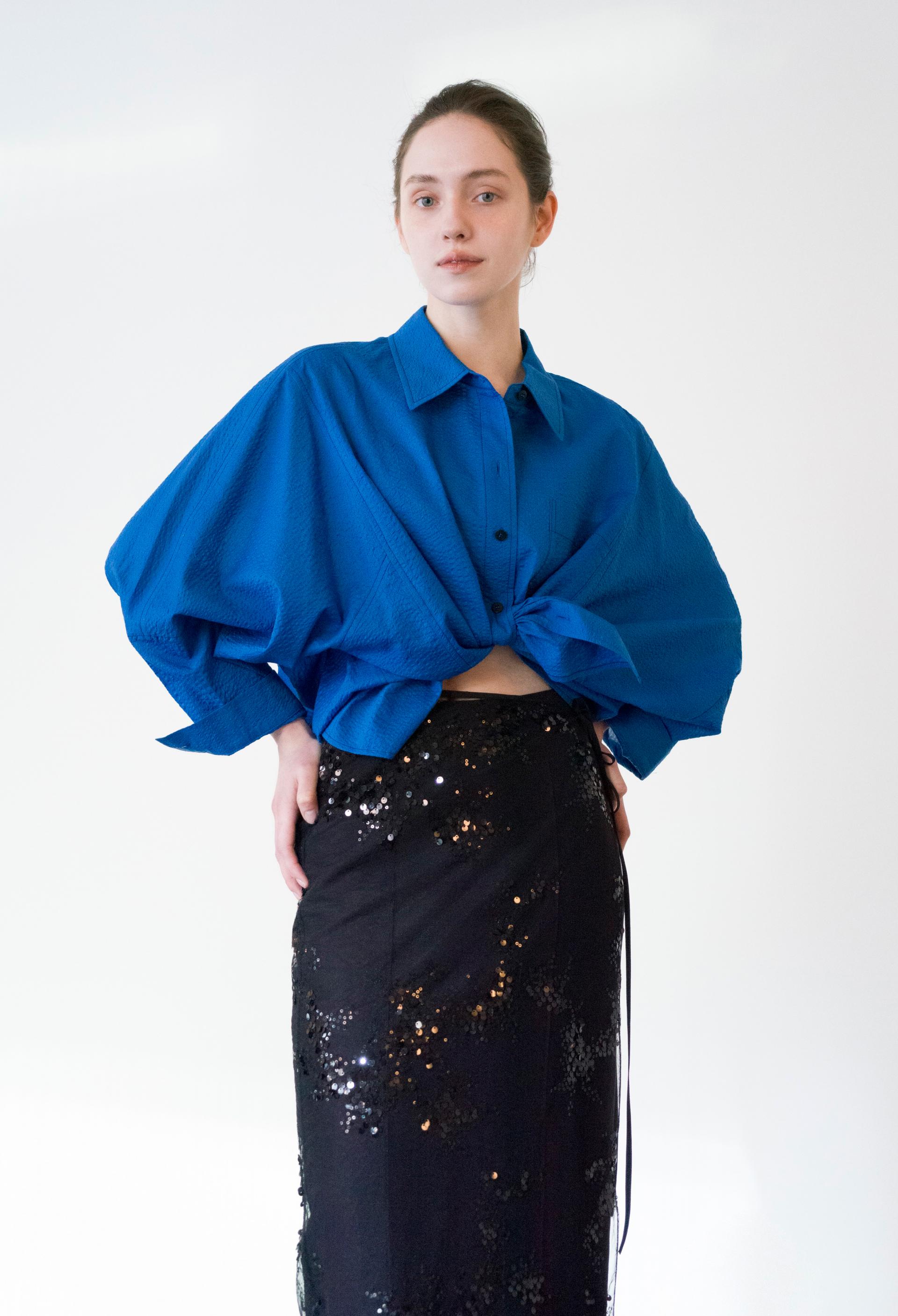 오버핏 헴 라인 셔츠 (B251B04SBU)