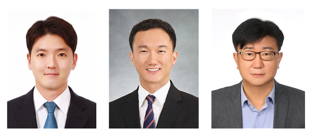 우주항공용 나노반도체 내방사화 기술 개발 주요 연구진. 왼쪽부터 원자력연의 이용수 박사(제1저자)와 강창구 박사(교신저자), 이병훈 포항공대 이병훈 교수(교신저자).
