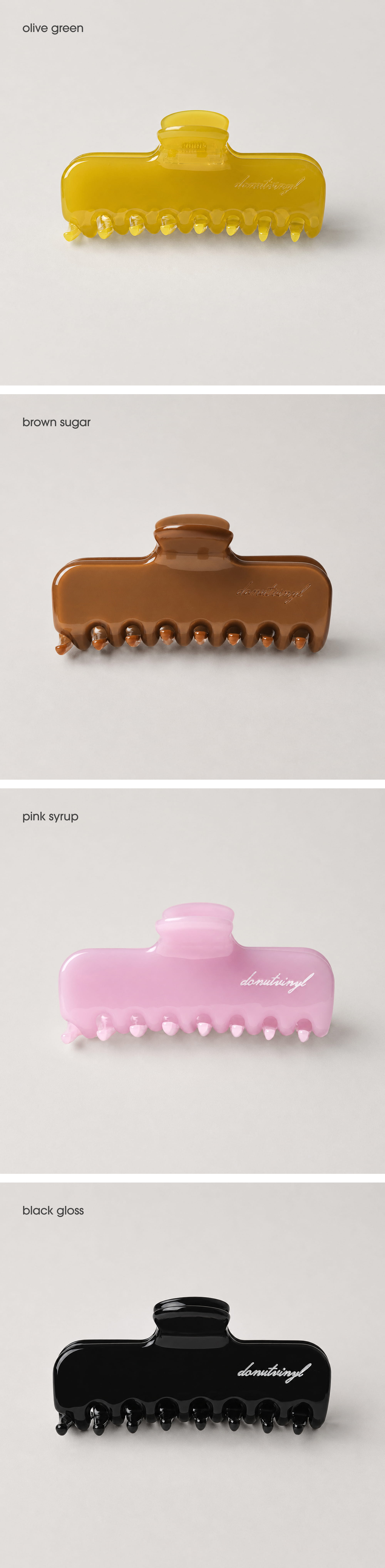 square lettering hair clip (4colors)
