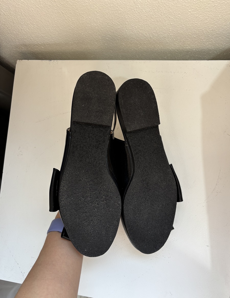Egg Mold Slingback Flat - 2 Ribbon < S24008 > 에그 몰드 슬링백 플랫 - 2리본 1cm - 블랙 240, 블루 240