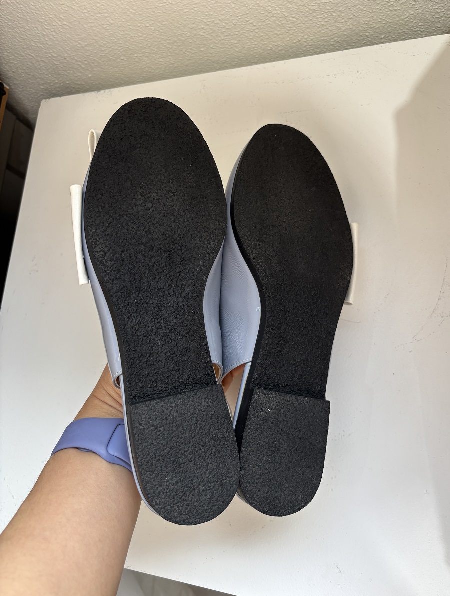 Egg Mold Slingback Flat - 2 Ribbon < S24008 > 에그 몰드 슬링백 플랫 - 2리본 1cm - 블랙 240, 블루 240