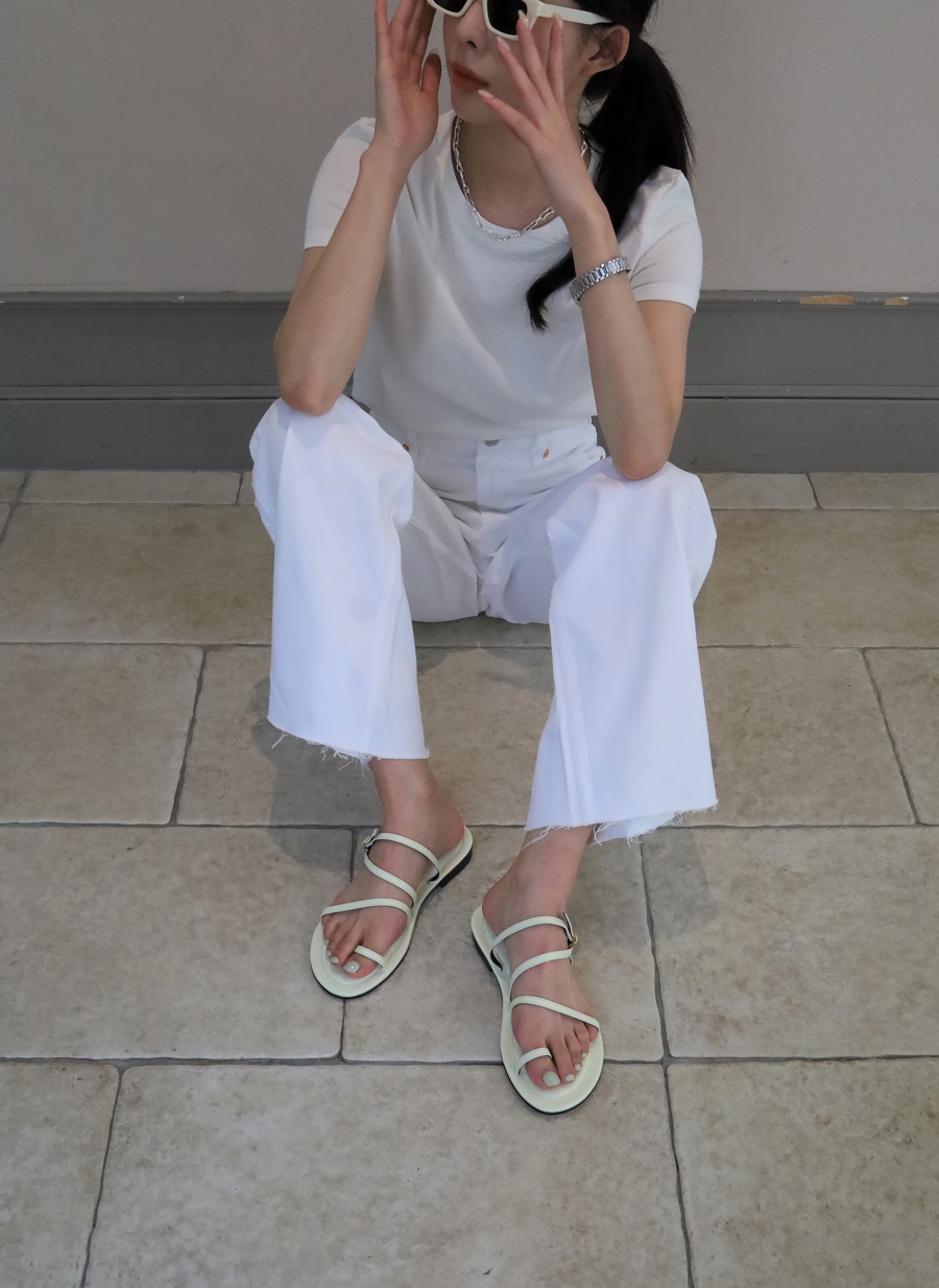 Thin strap slide <S22026> 씬 스트랩 슬라이드 4컬러 1cm - 라임 240