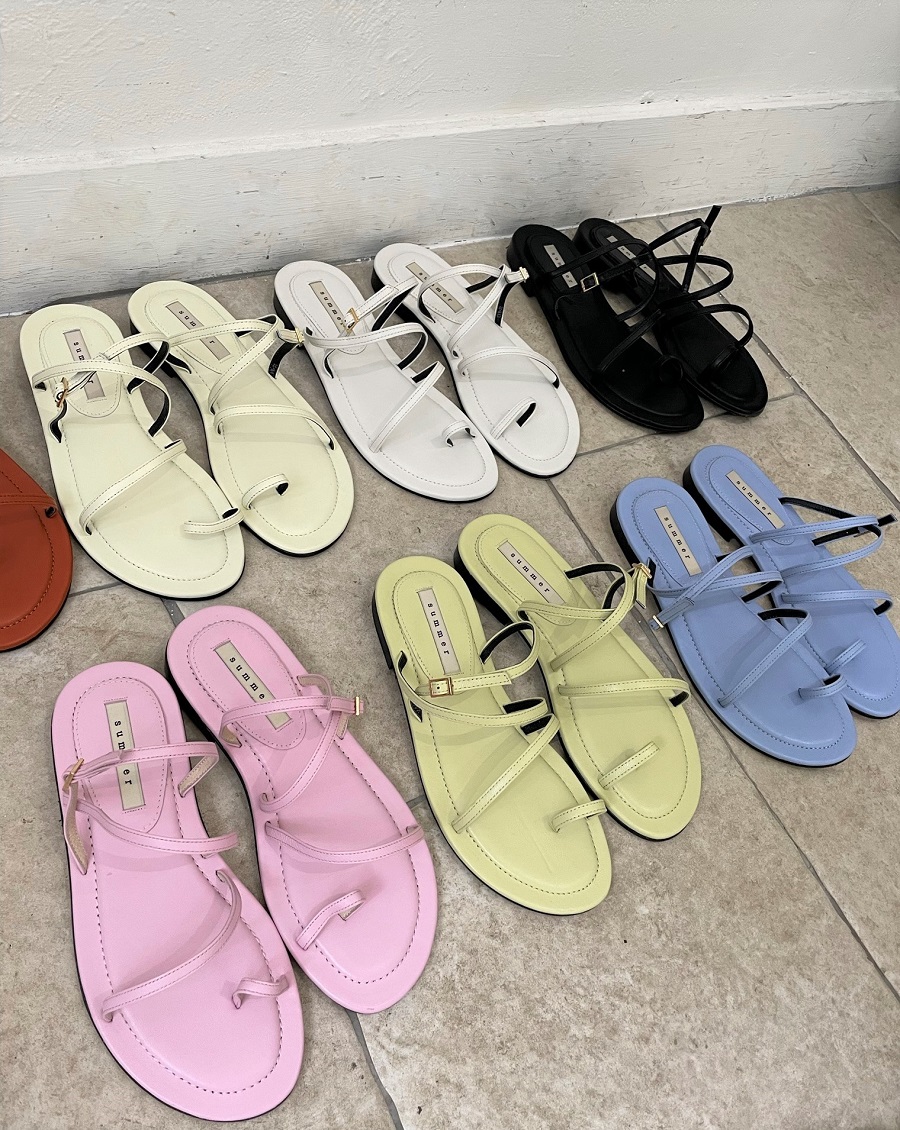 Thin strap slide <S22026> 씬 스트랩 슬라이드 4컬러 1cm - 라임 240