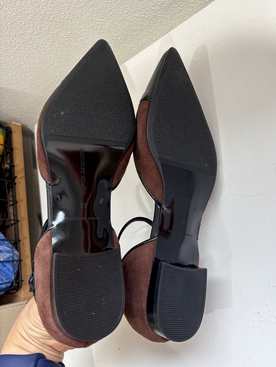 Terry Flat shoes < S25017> 테리 플랫 슈즈 3컬러 1.5cm - 다크 브라운(스웨이드) 240