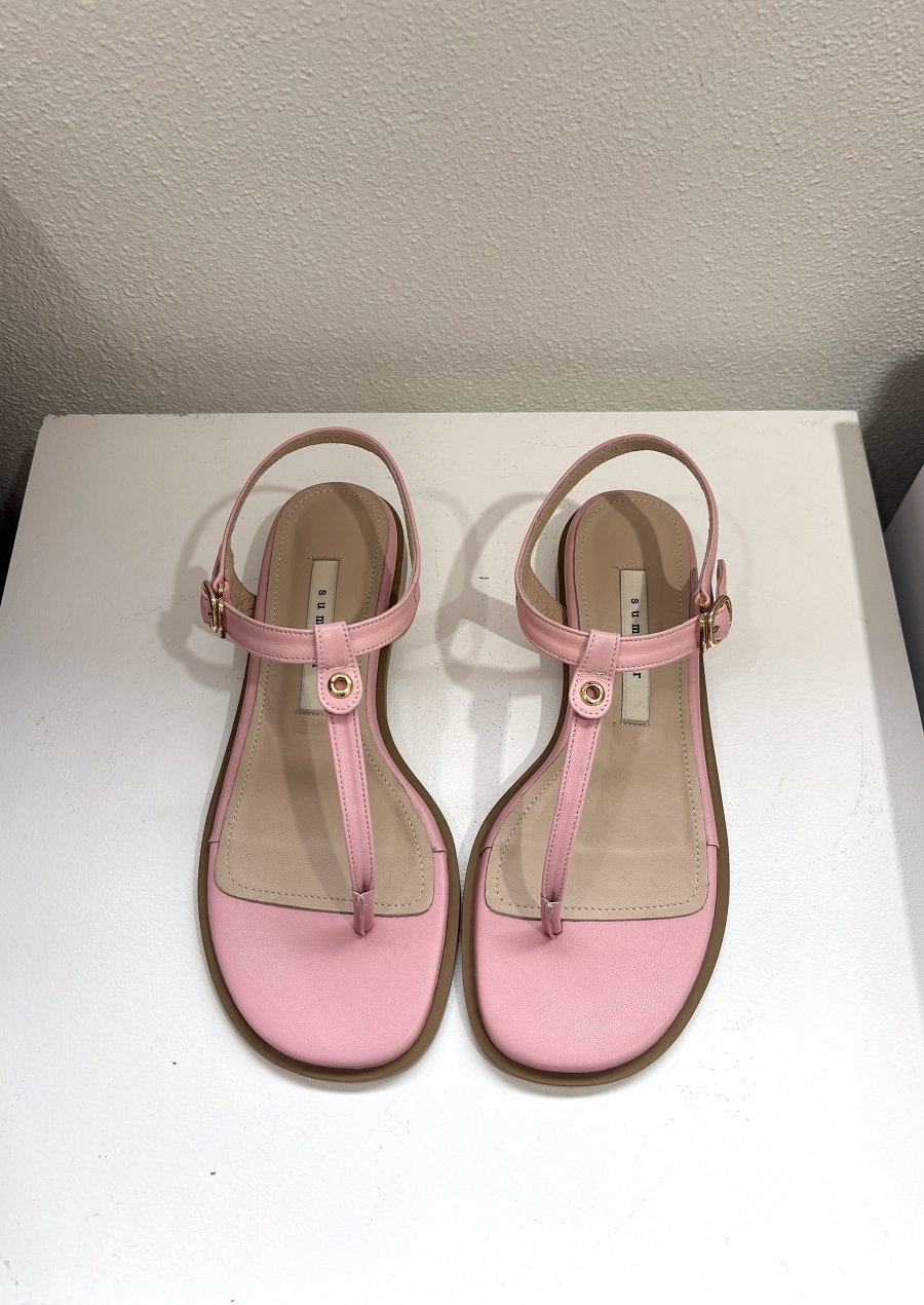 Brie flip-flop Flat Sandal < S25005 > 브리 플립플랍 플랫 샌들 4컬러 1cm- 블랙 240, 핑크 240