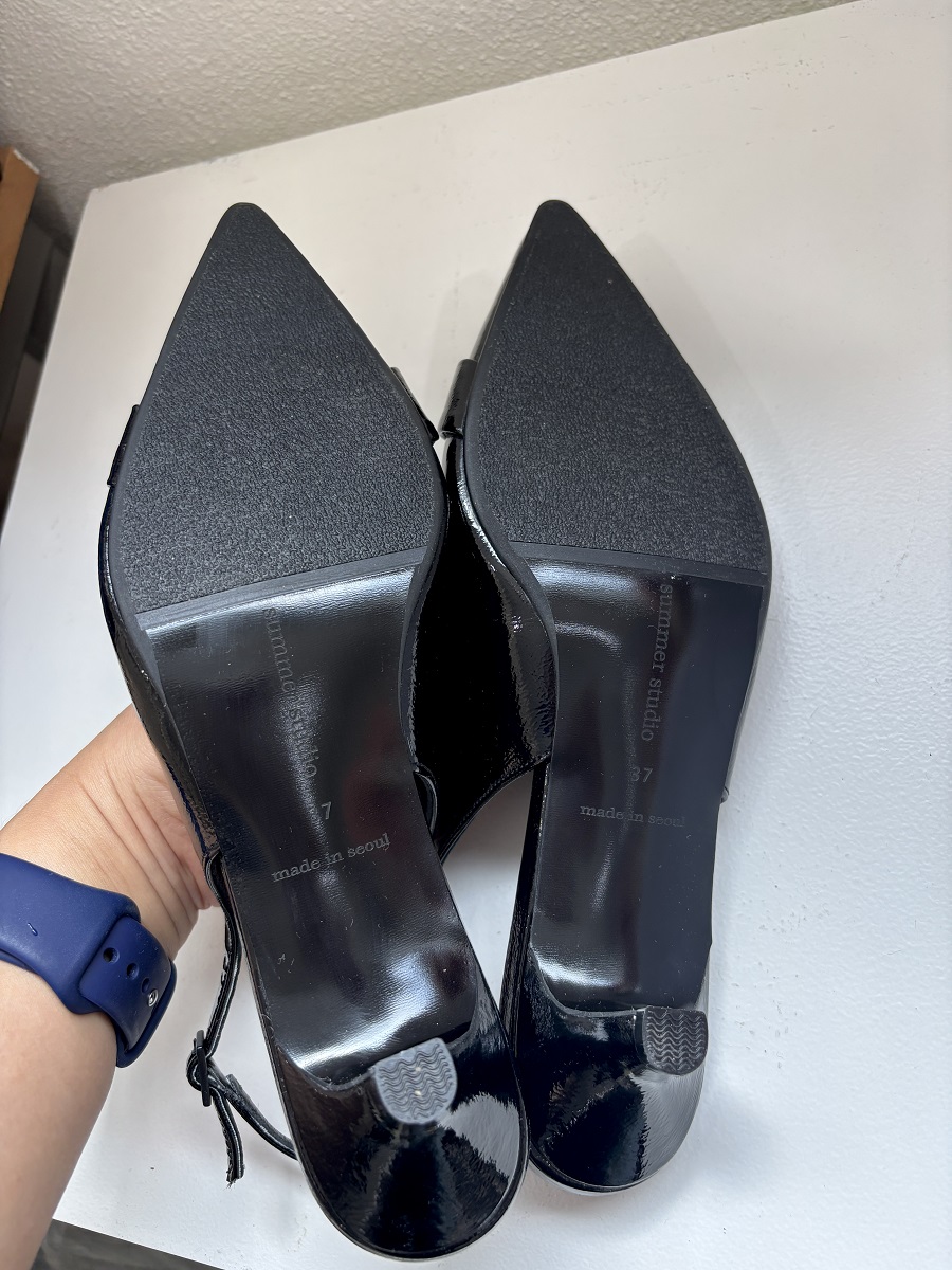 Twinkle Slingback shoes < S25014 > 트윙클 슬링백 슈즈 4컬러 /4cm 블랙 240