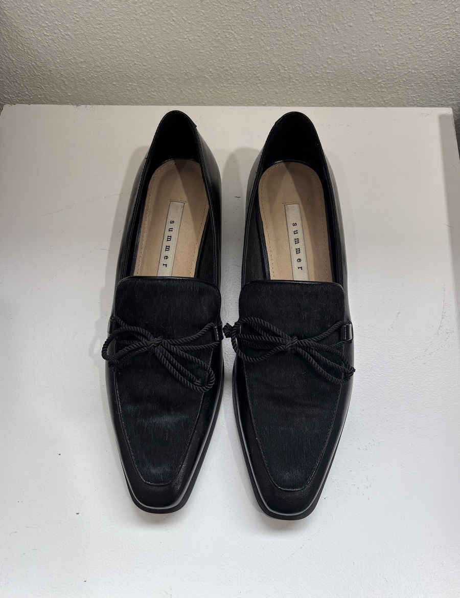 Floret Ribbon Loafer < S22033 > 플로렛 리본 로퍼 3컬러 1.5cm - 블랙 송치 240