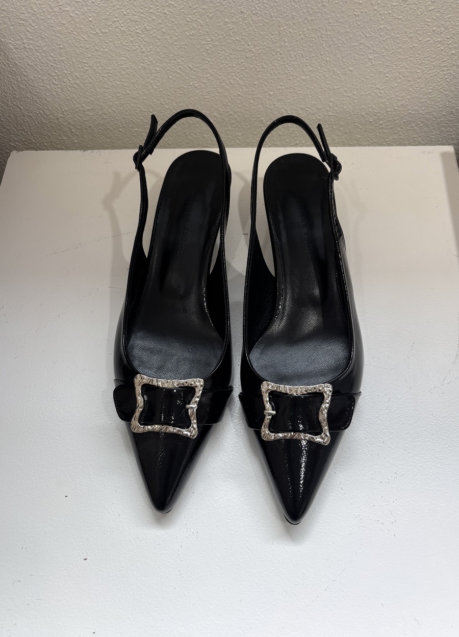 Twinkle Slingback shoes < S25014 > 트윙클 슬링백 슈즈 4컬러 /4cm 블랙 240