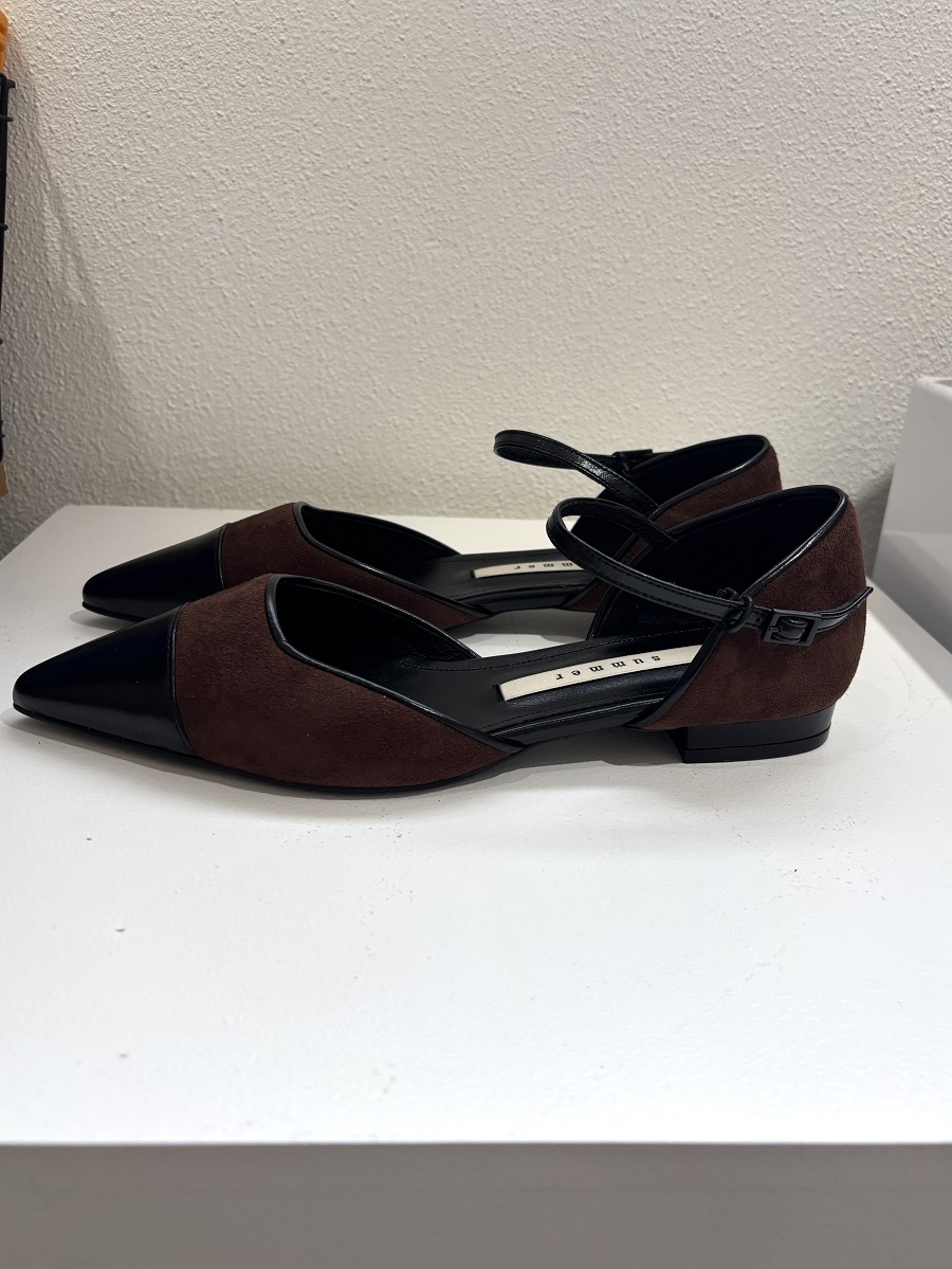 Terry Flat shoes < S25017> 테리 플랫 슈즈 3컬러 1.5cm - 다크 브라운(스웨이드) 240
