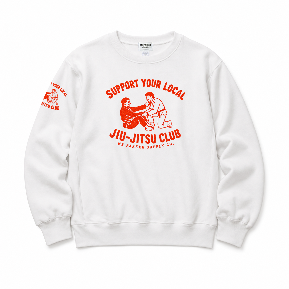 SUPPORT YOUR LOCAL JIU-JITSU CLUB 헤비웨이트 스웨트셔츠 (화이트)