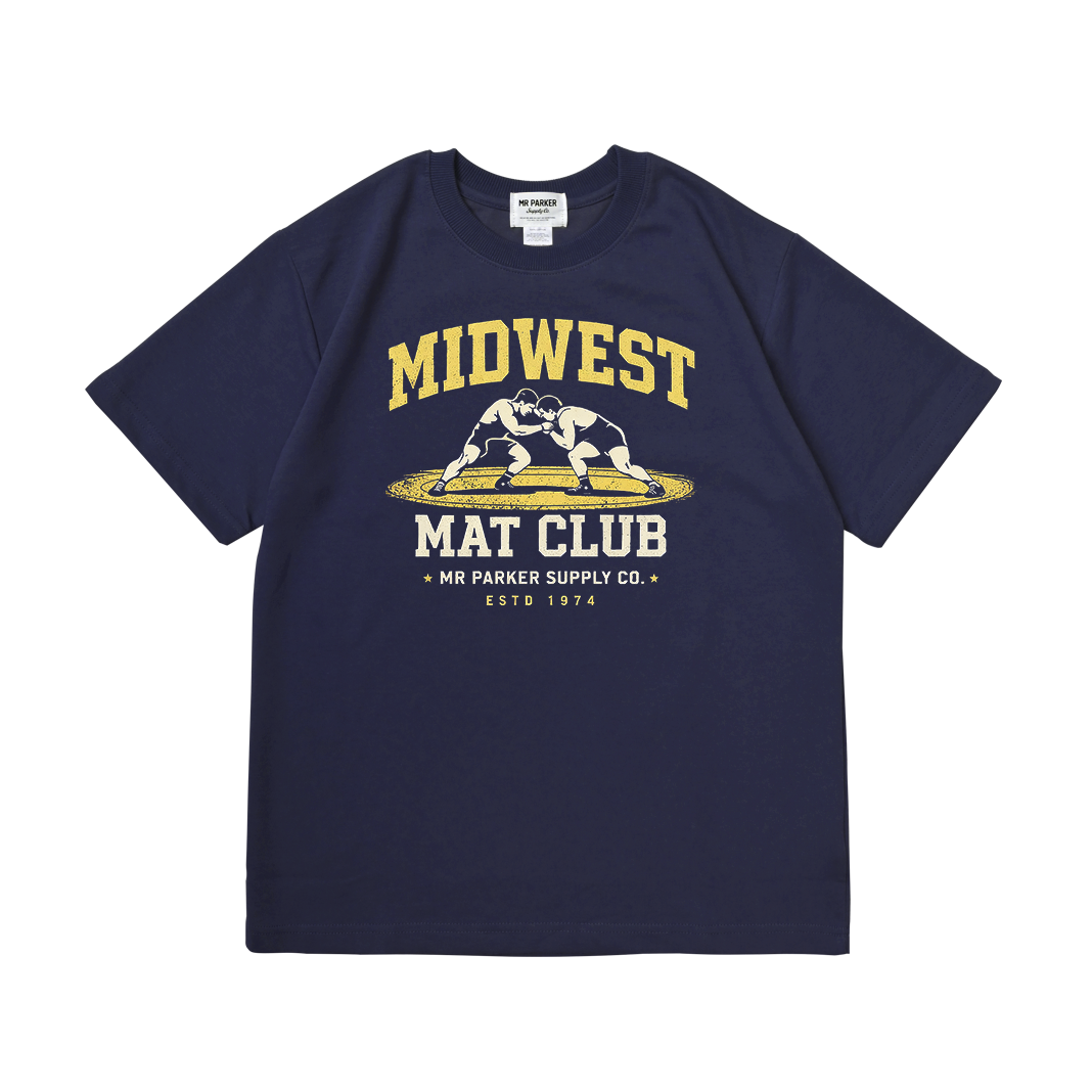 MIDWEST MAT CLUB 레귤러 레슬링 티셔츠 (네이비)