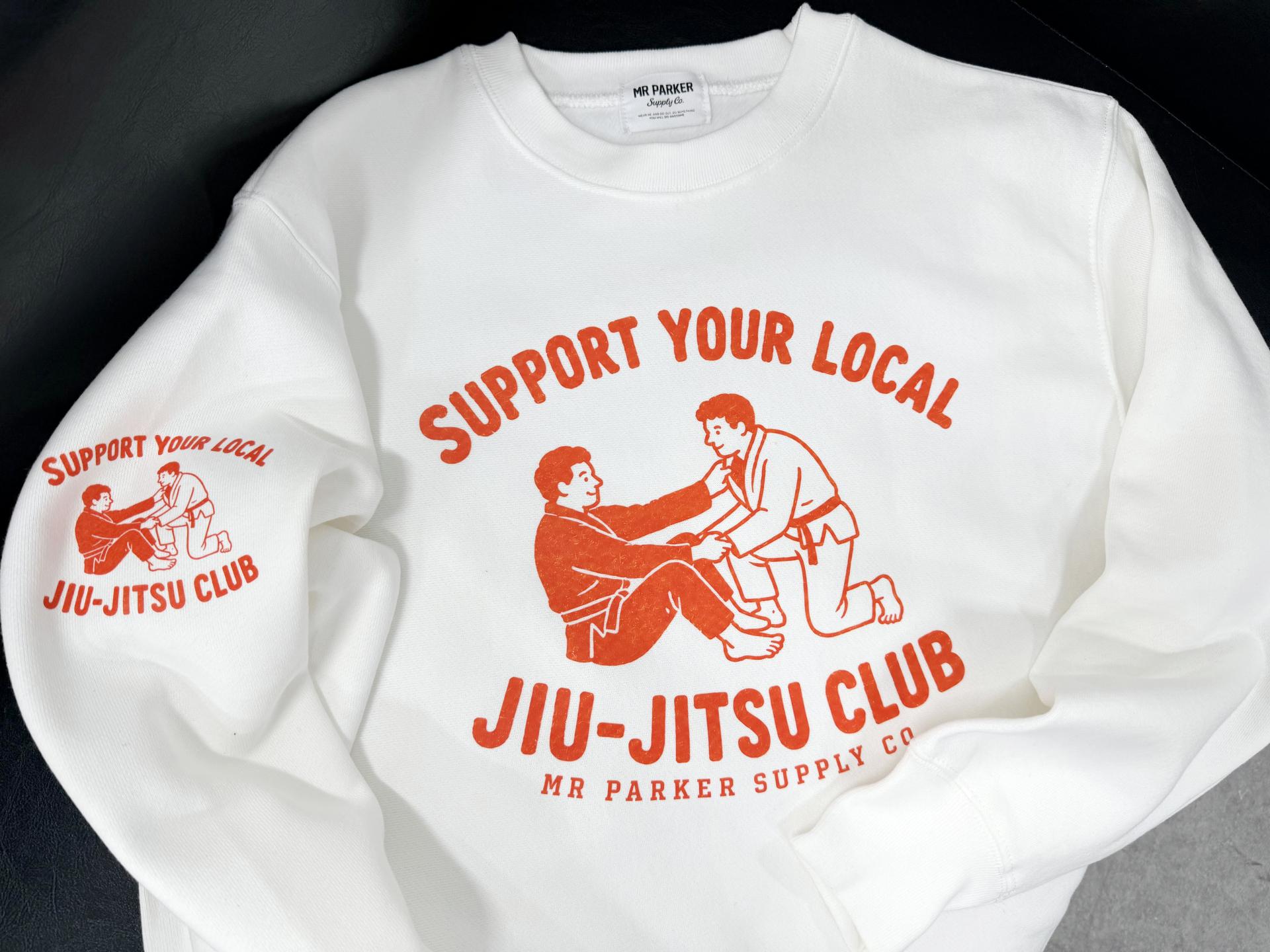 SUPPORT YOUR LOCAL JIU-JITSU CLUB 헤비웨이트 스웨트셔츠 (화이트)