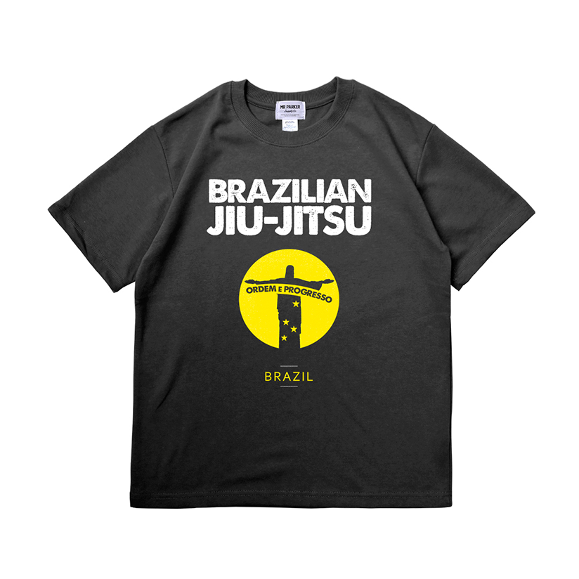BRAZILIAN JIU-JITSU 예수상 레귤러 티셔츠 (다크 그레이)