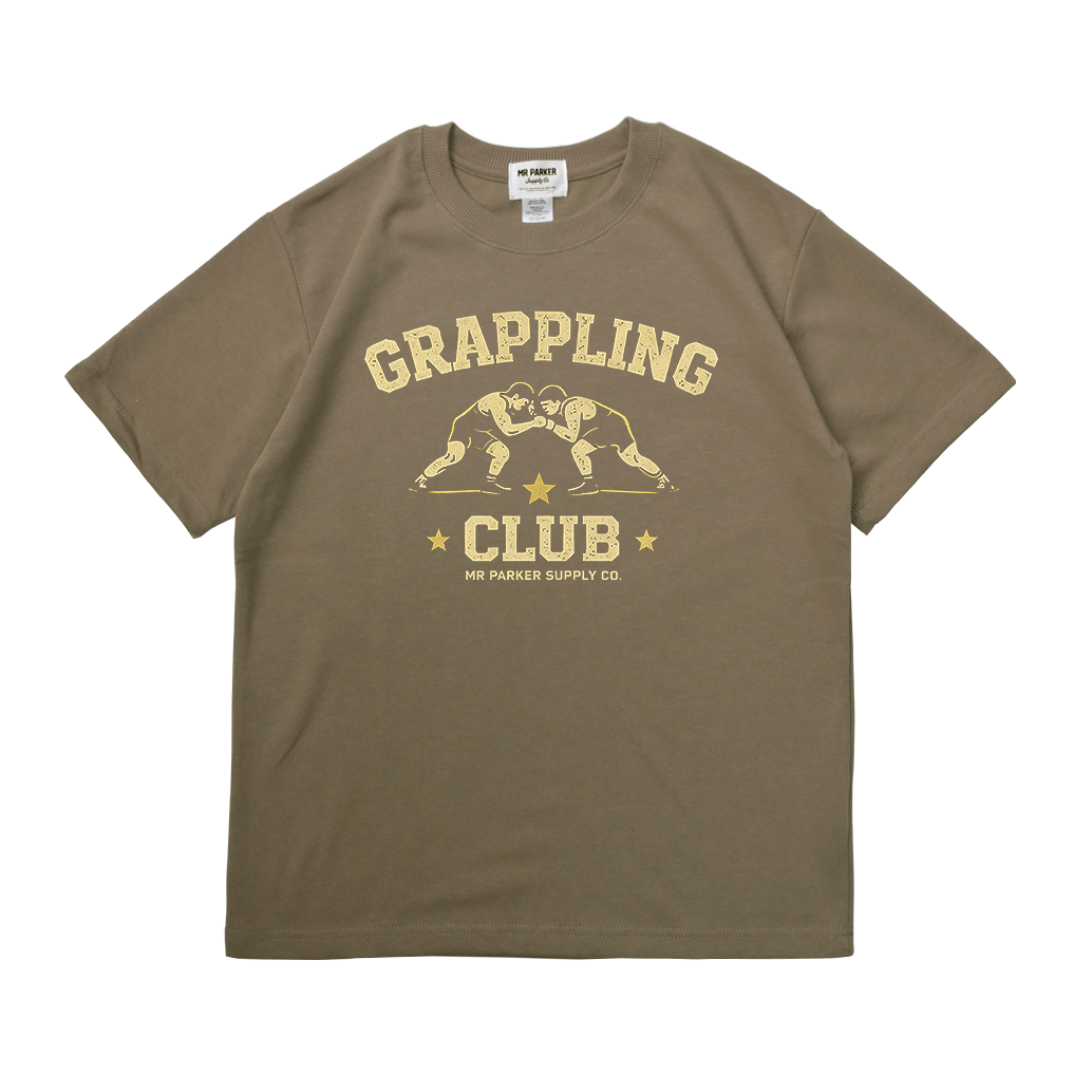 GRAPPLING CLUB 레귤러 레슬링 티셔츠 (카키,다크 베이지)