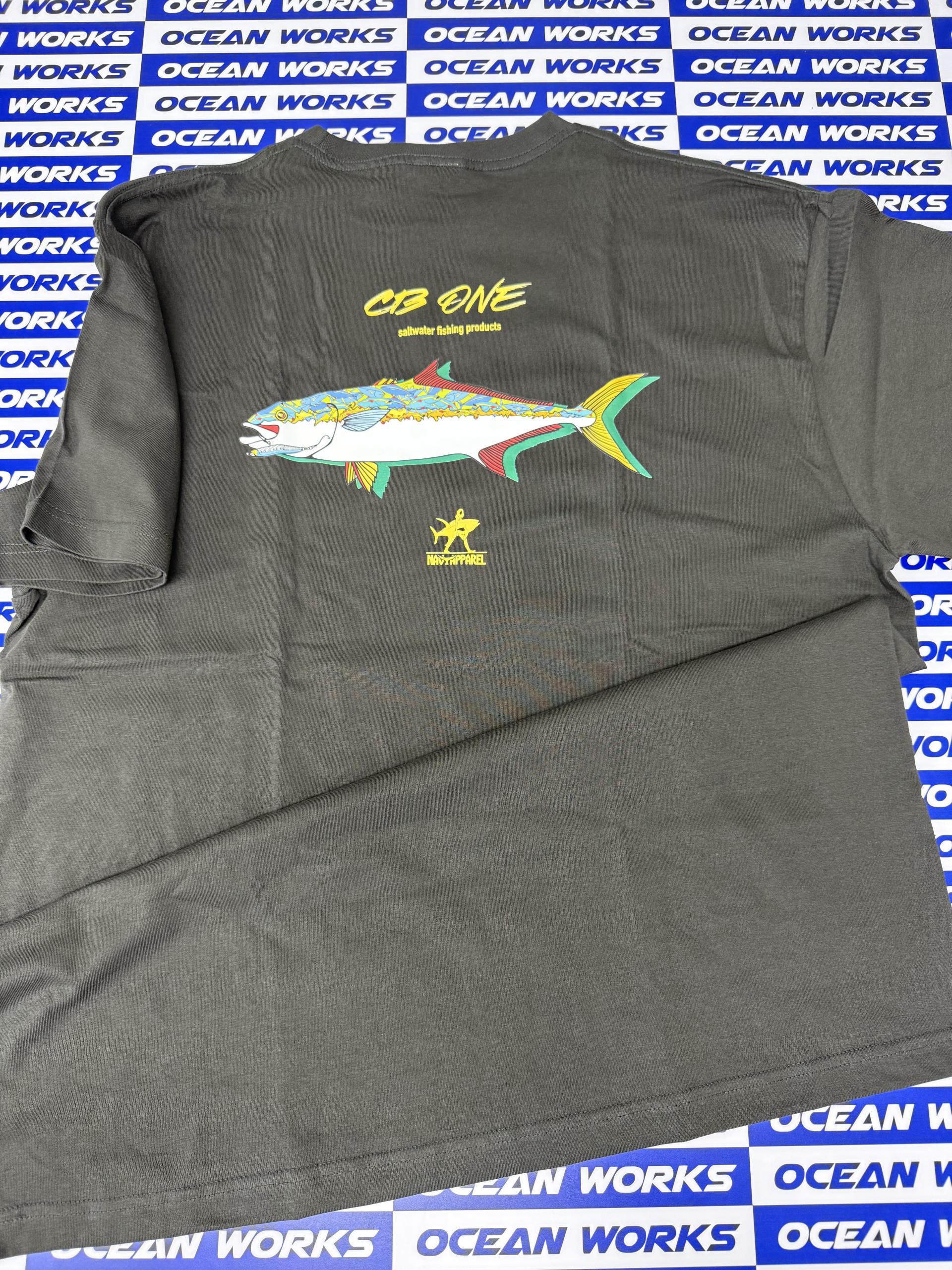 [NAVY APPAREL X CB ONE] 부시리 로고 반소매 면 셔츠 (챠콜)