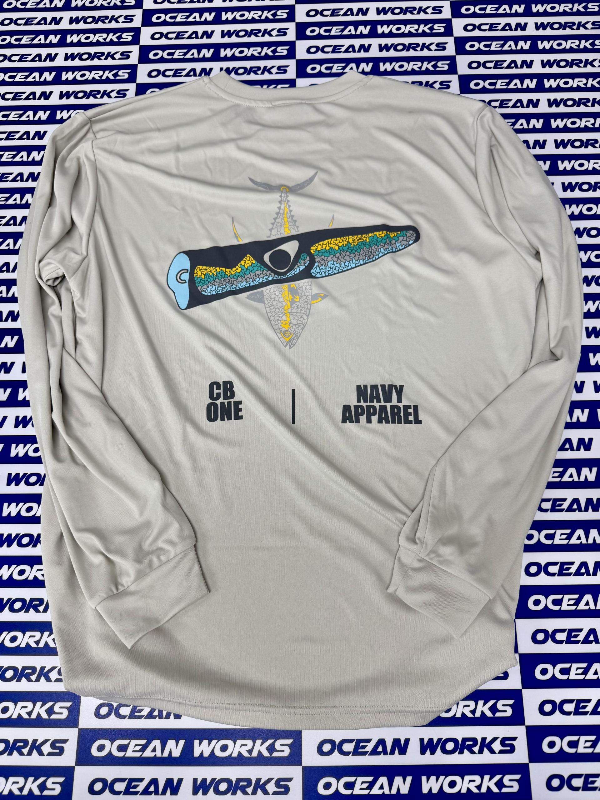 [NAVY APPAREL X CB ONE] 바쥬 로고 드라이 긴팔 (라이트그레이)