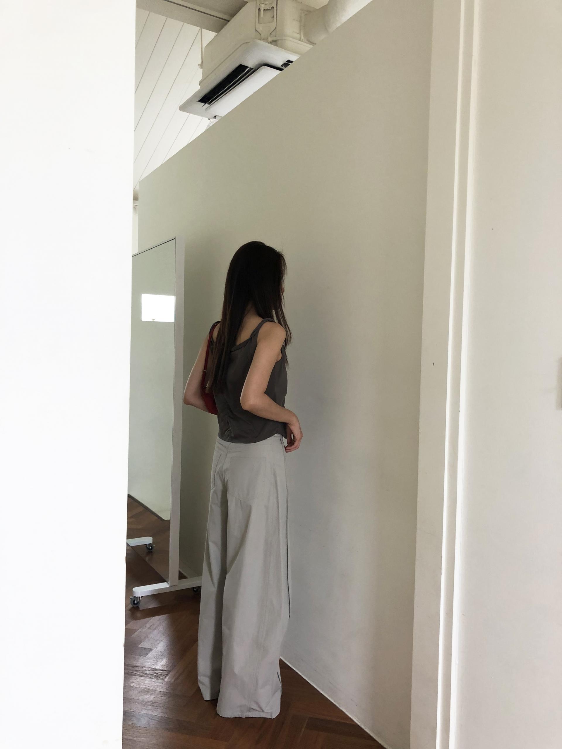 Line cotton pants