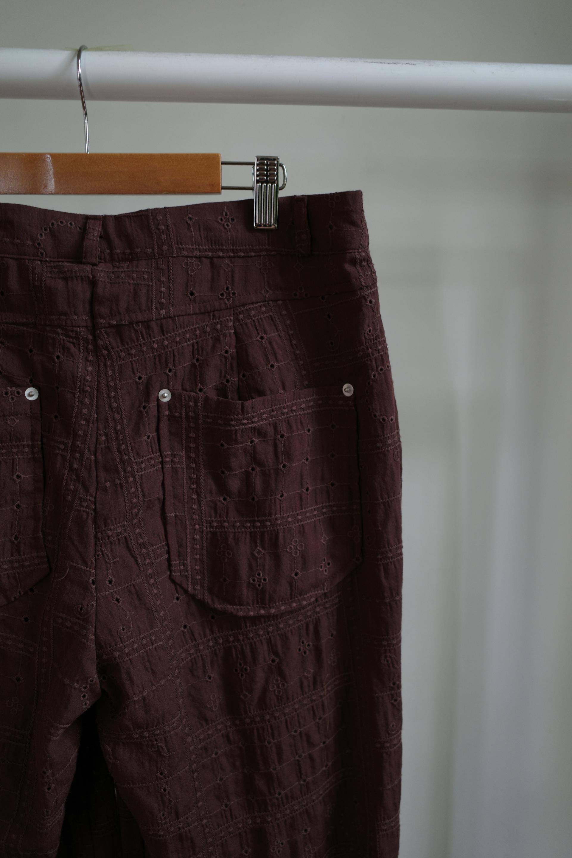 Eyelet pants