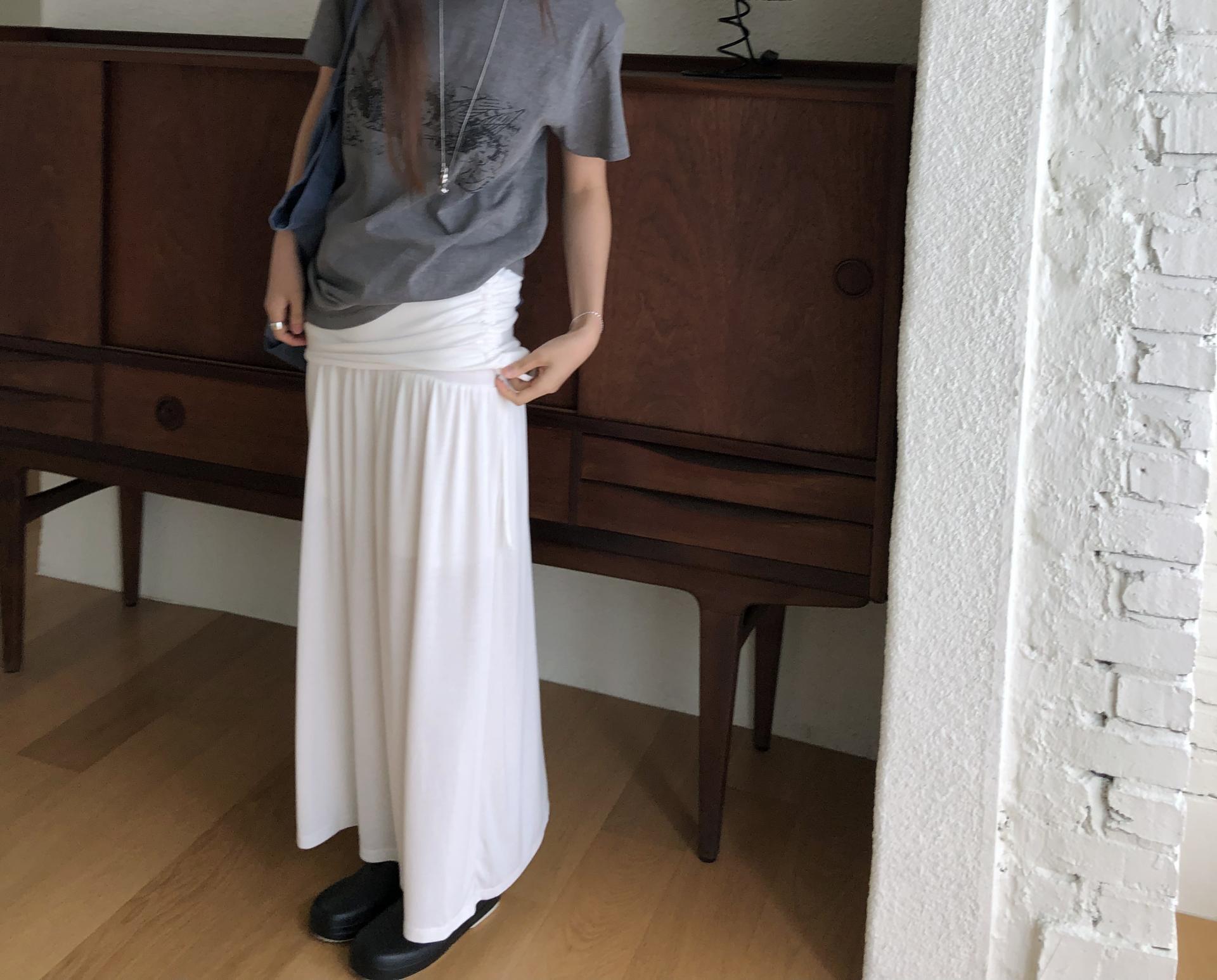Modal shirring skirt