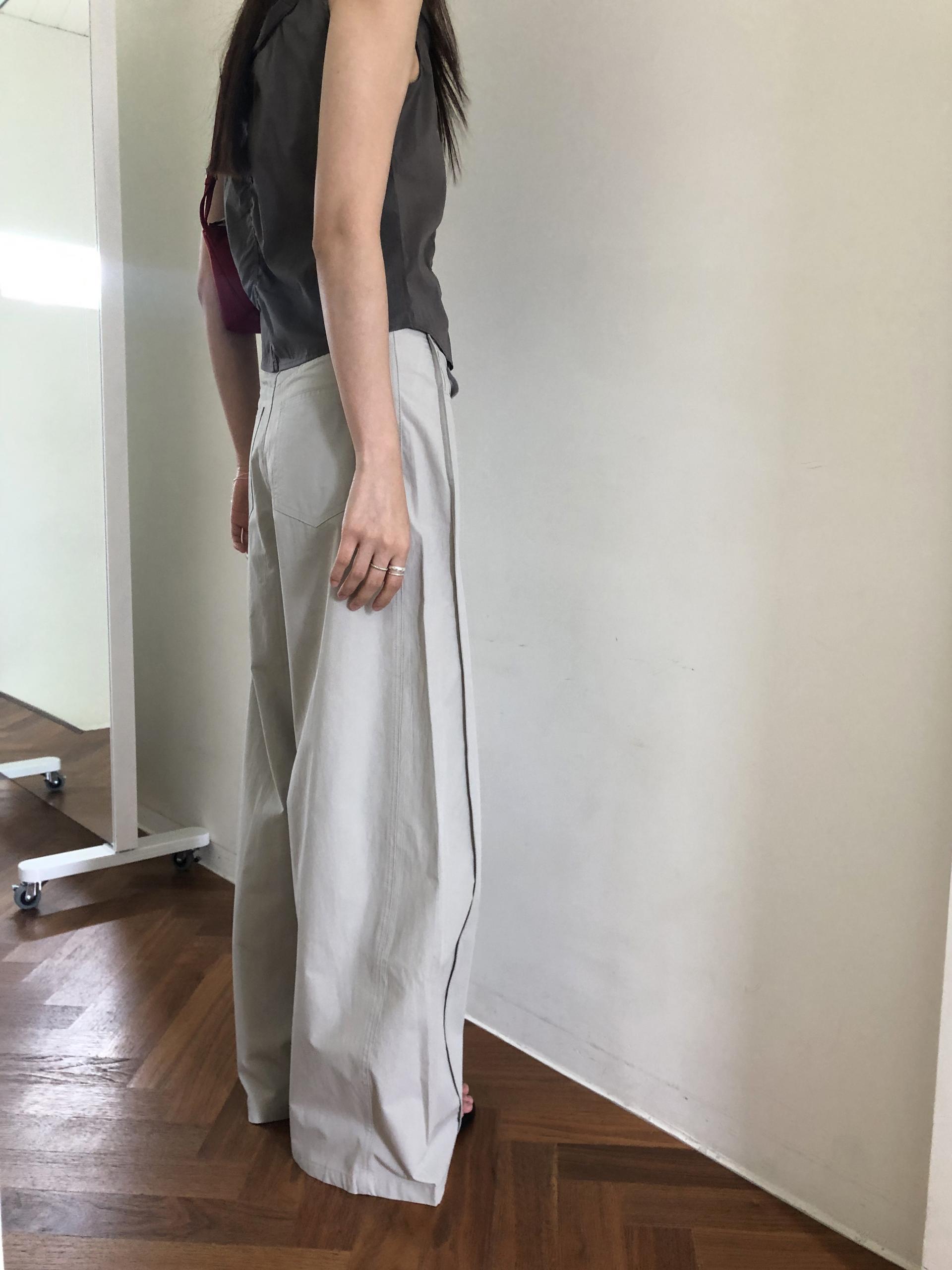 Line cotton pants