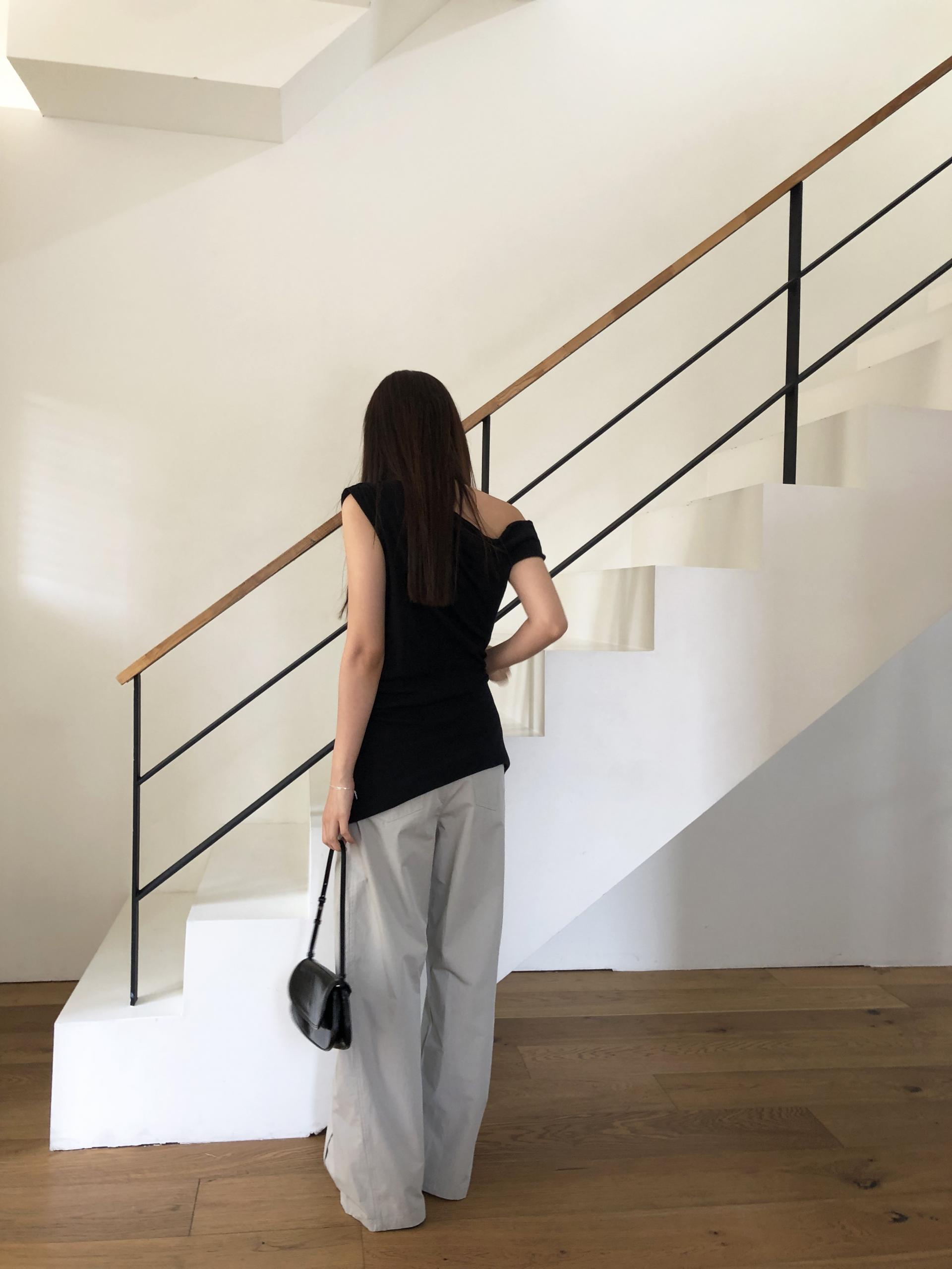 Line cotton pants