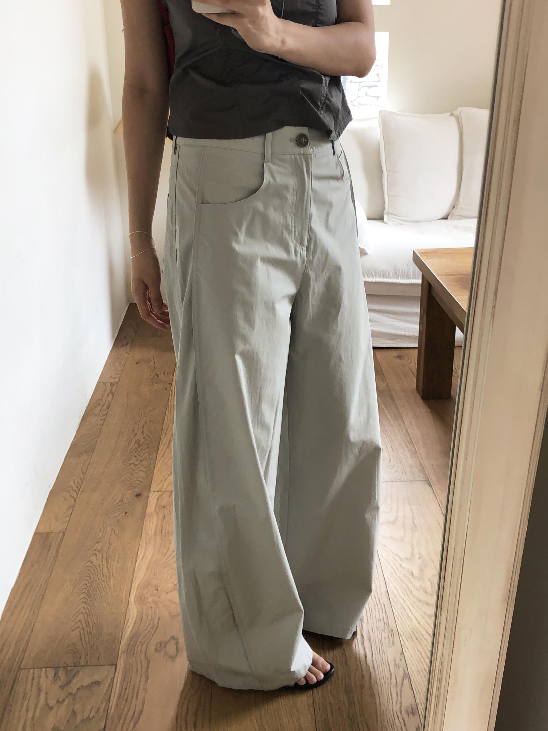 Line cotton pants