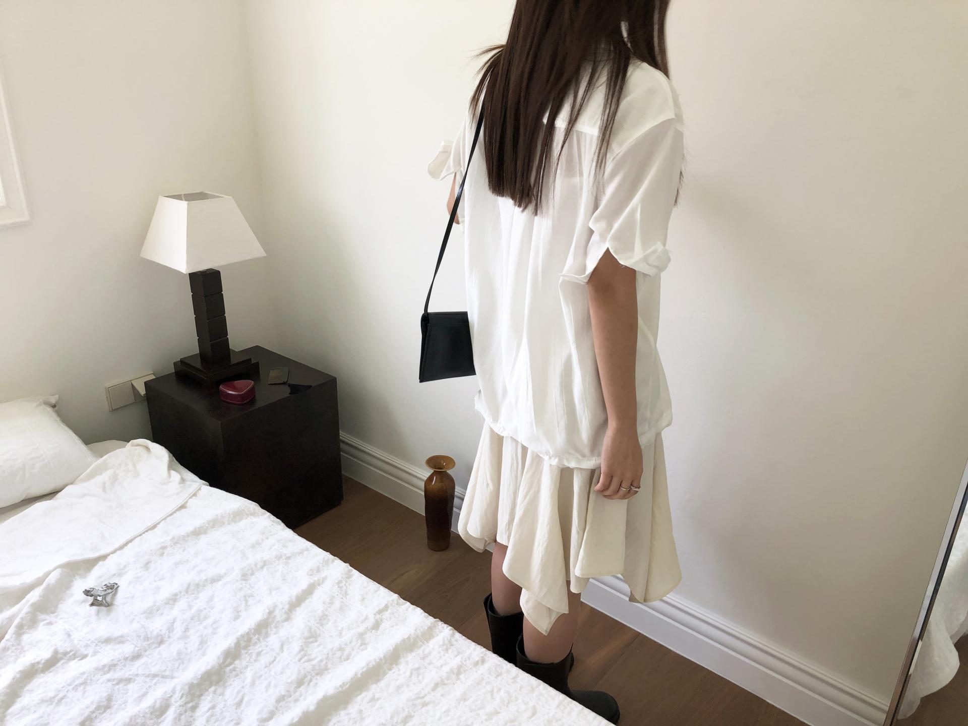 Odette unbalanced skirt