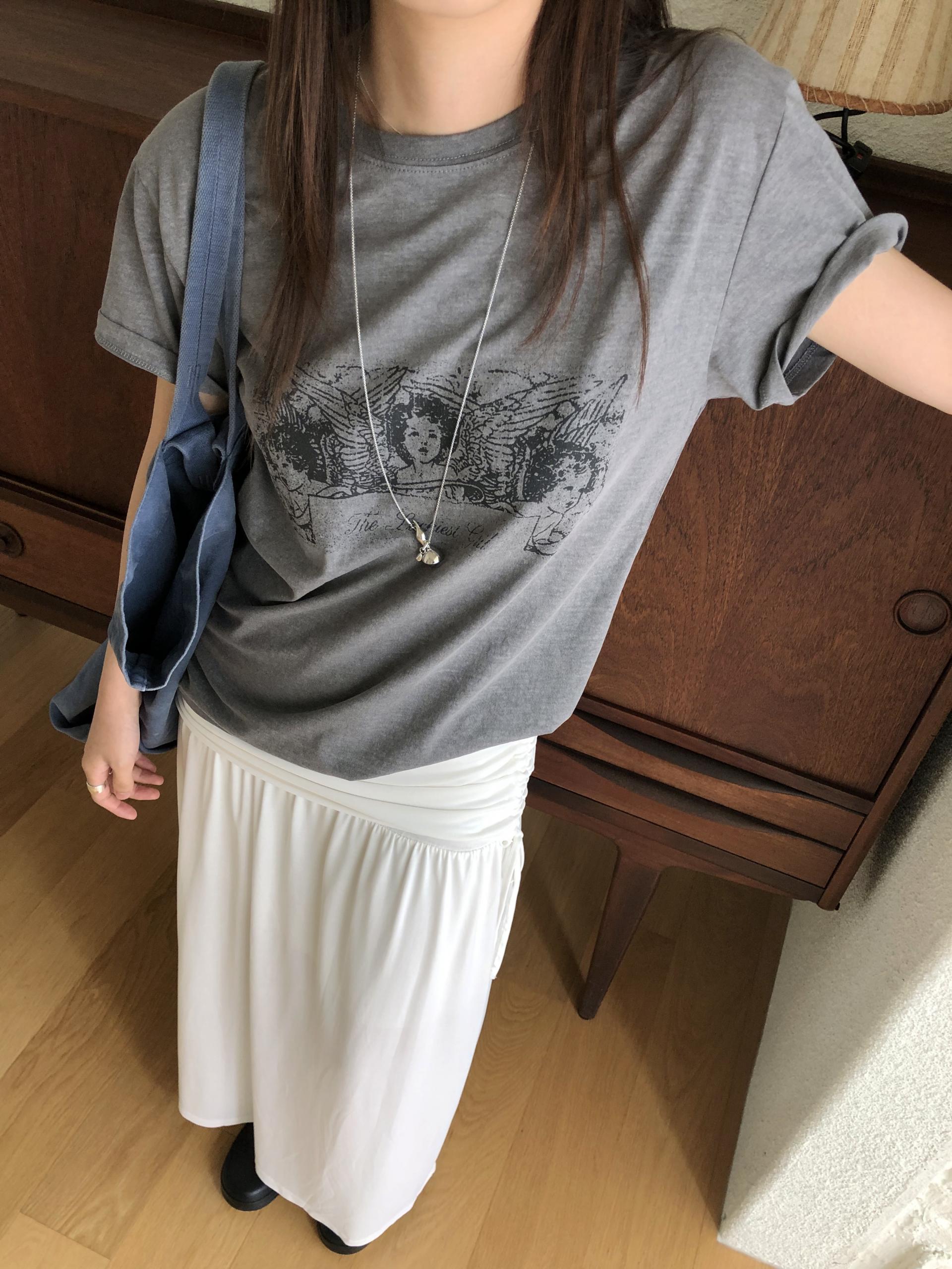 Modal shirring skirt