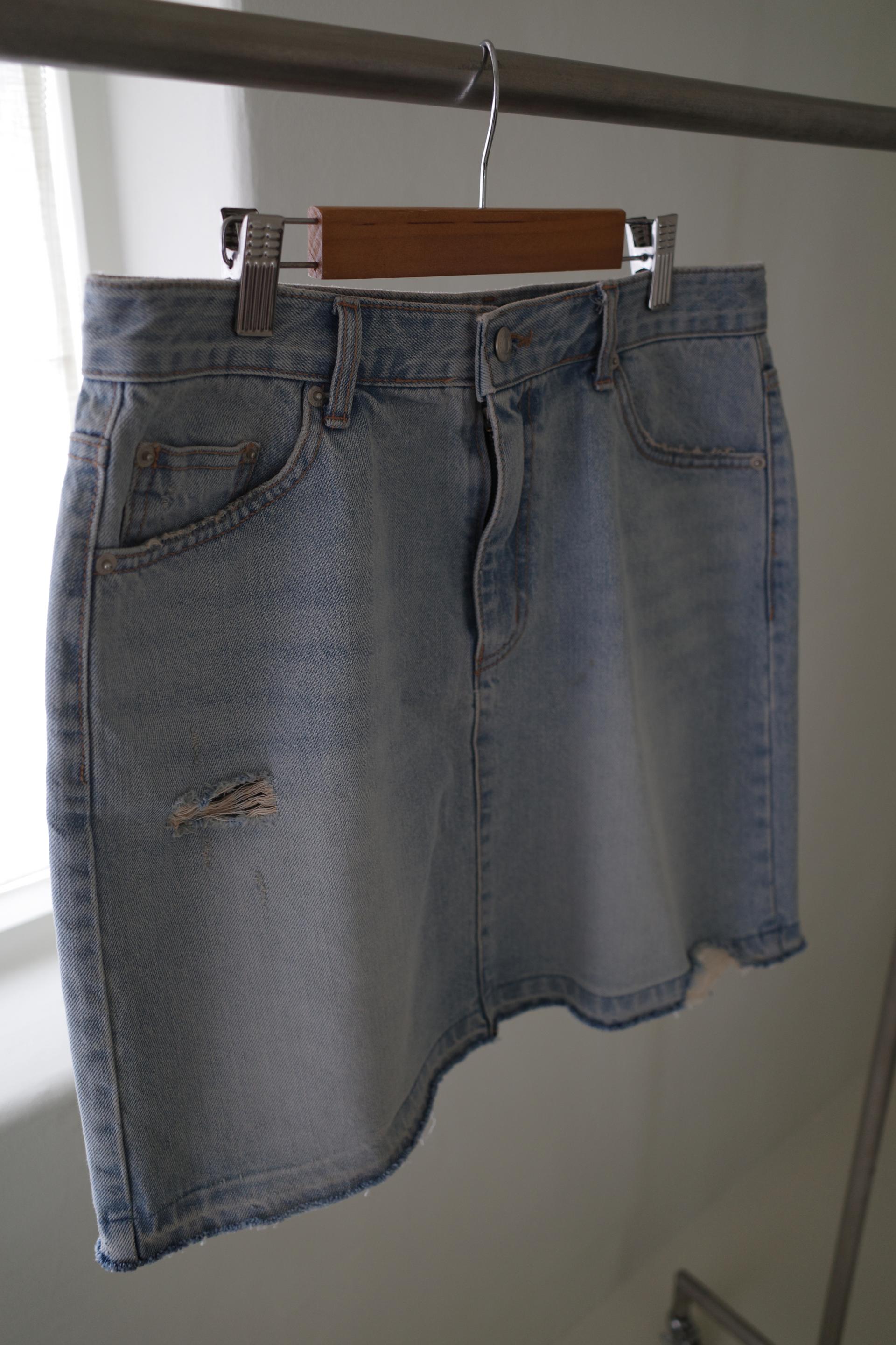 Denim midi skirt