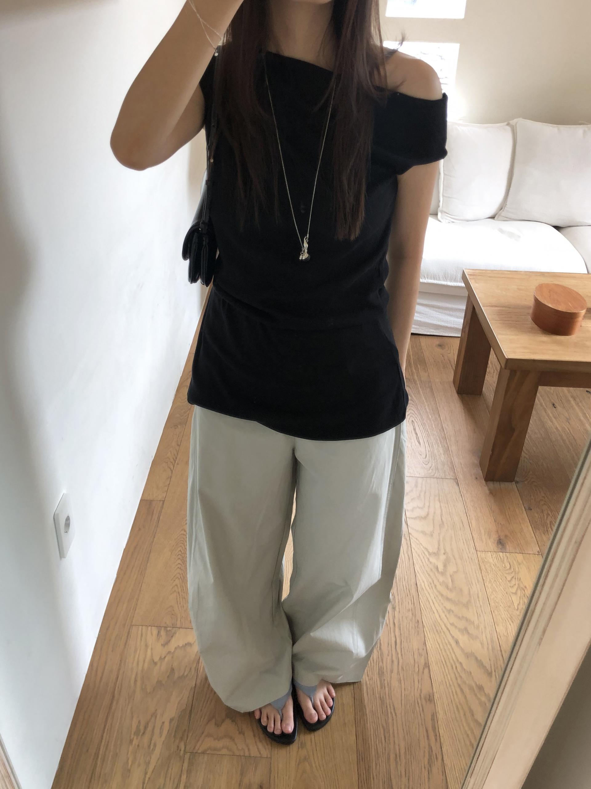 Line cotton pants
