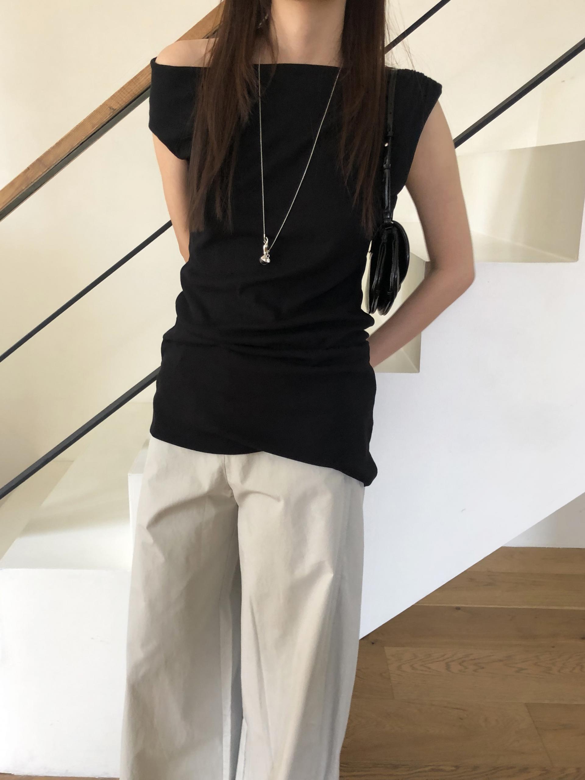 Line cotton pants
