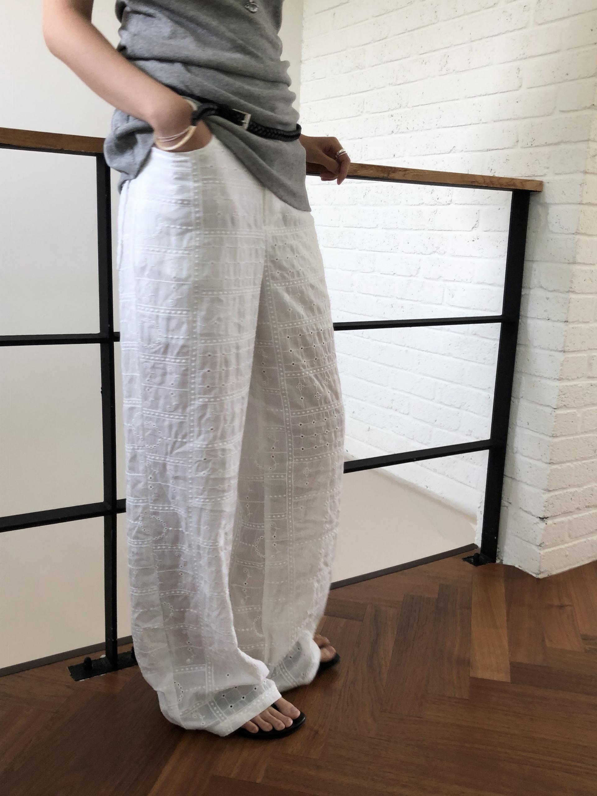 Eyelet pants