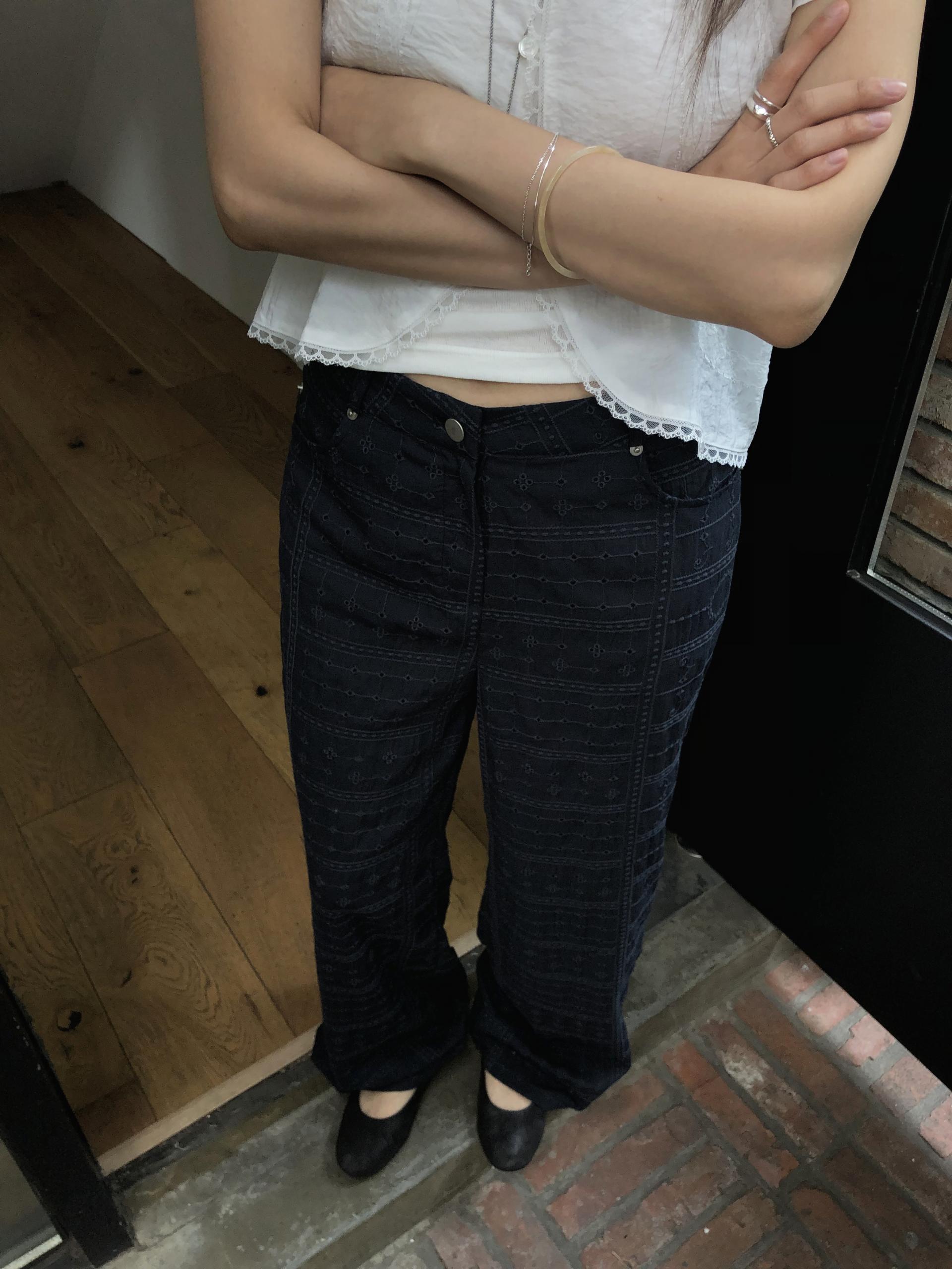 Eyelet pants