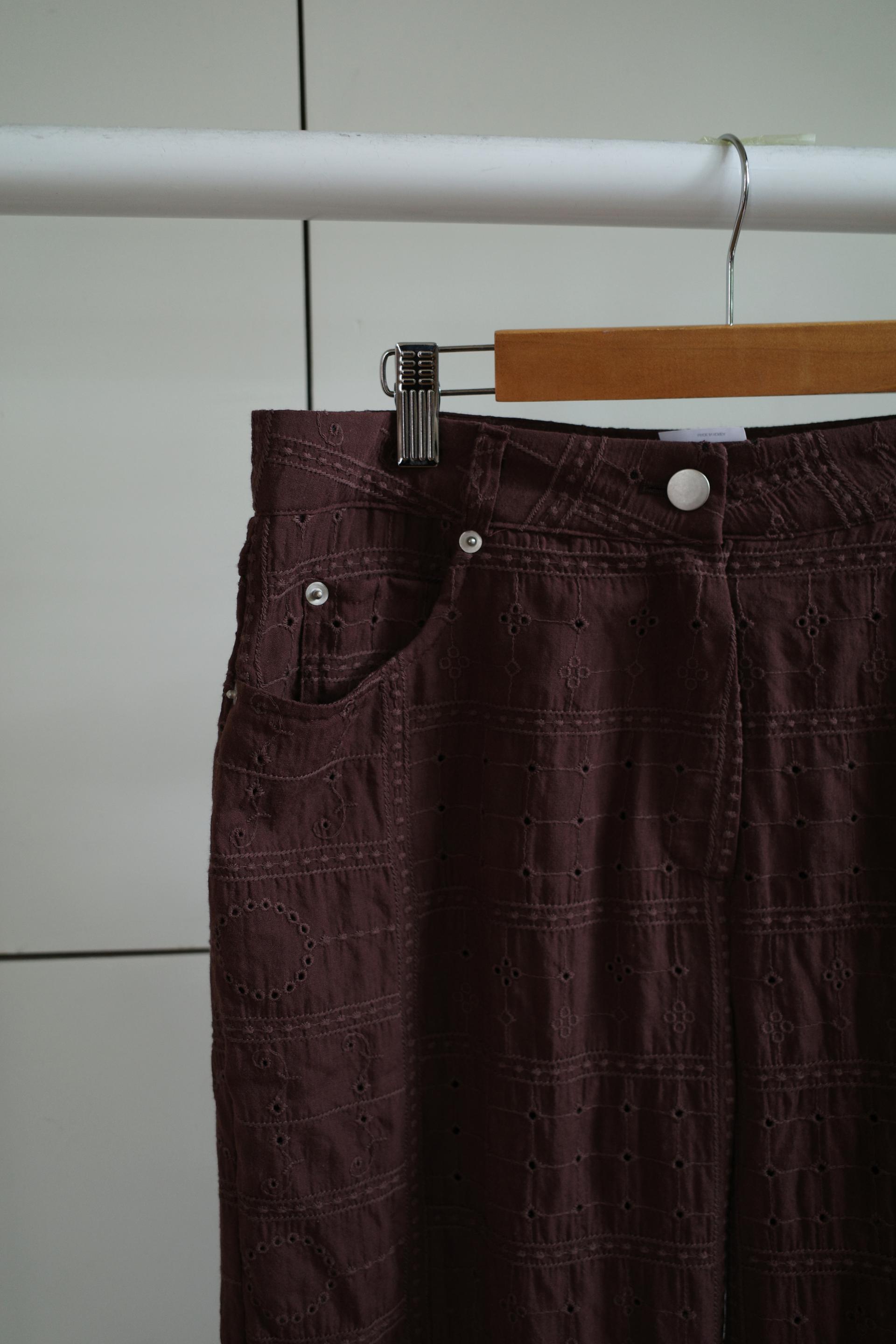 Eyelet pants