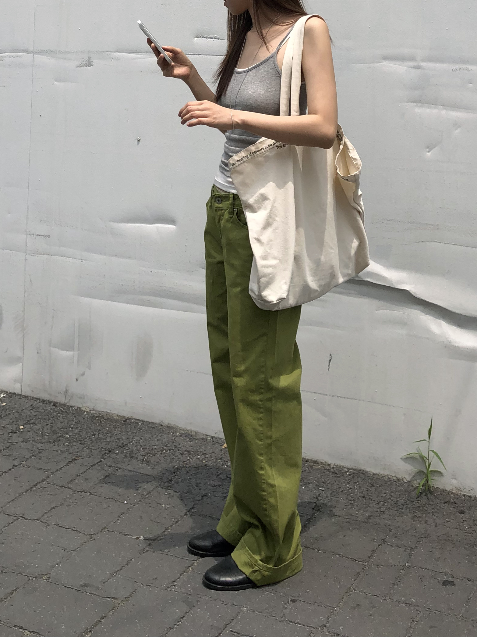 Matcha slub jean