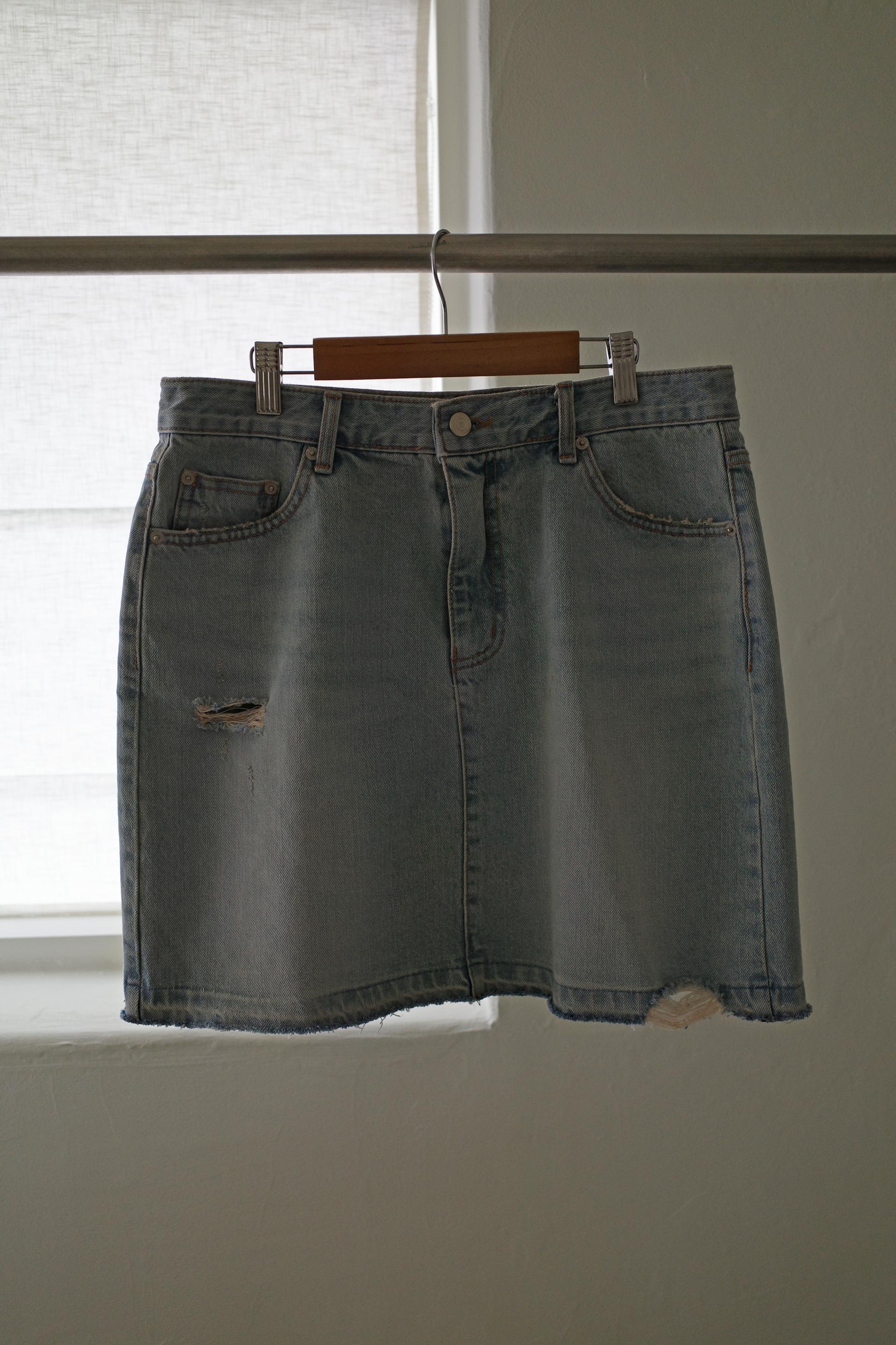 Denim midi skirt