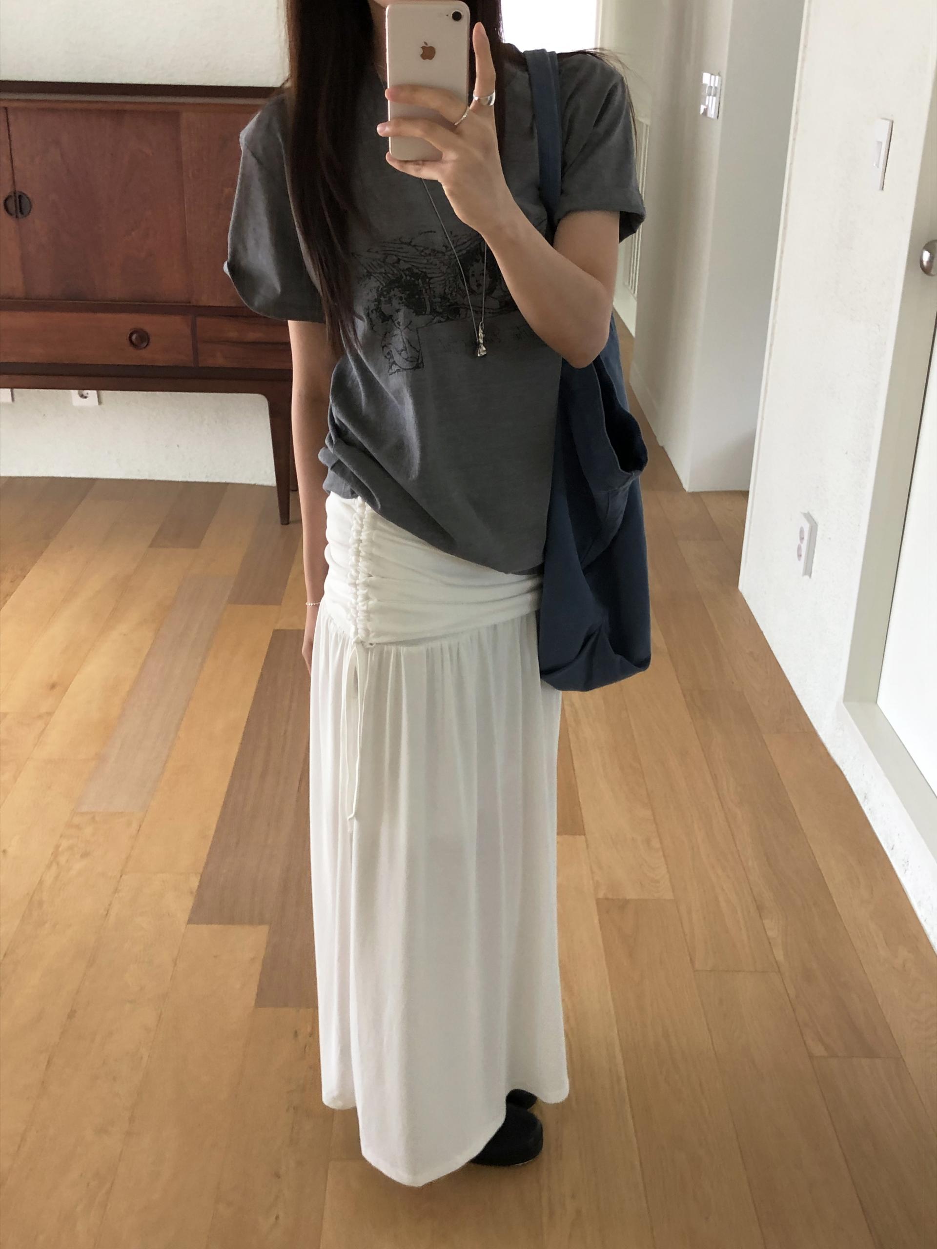 Modal shirring skirt