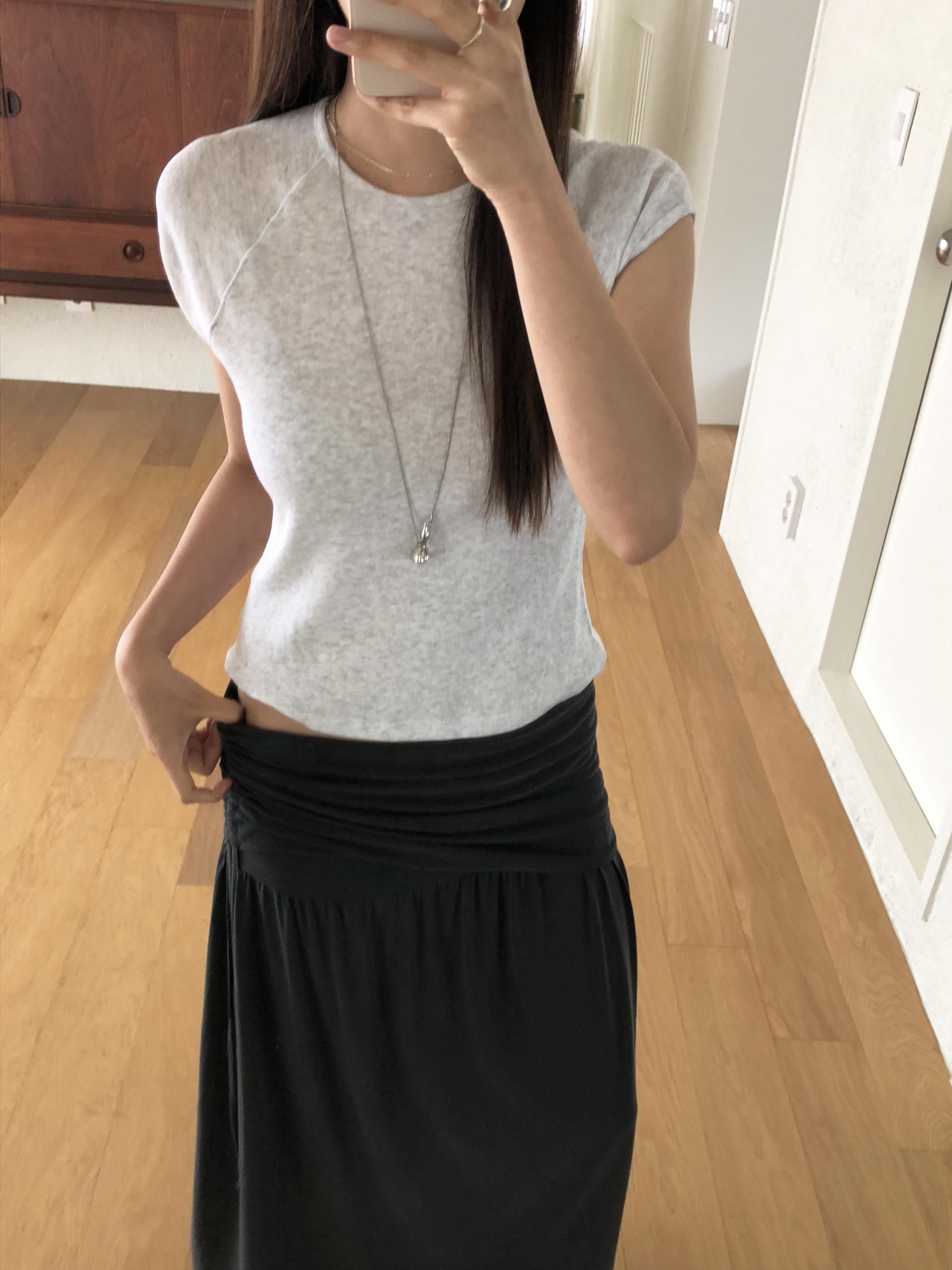 Modal shirring skirt