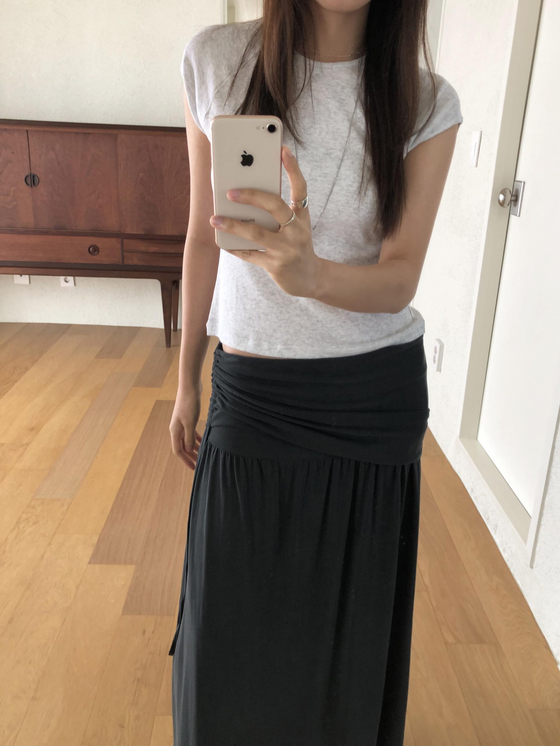 Modal shirring skirt