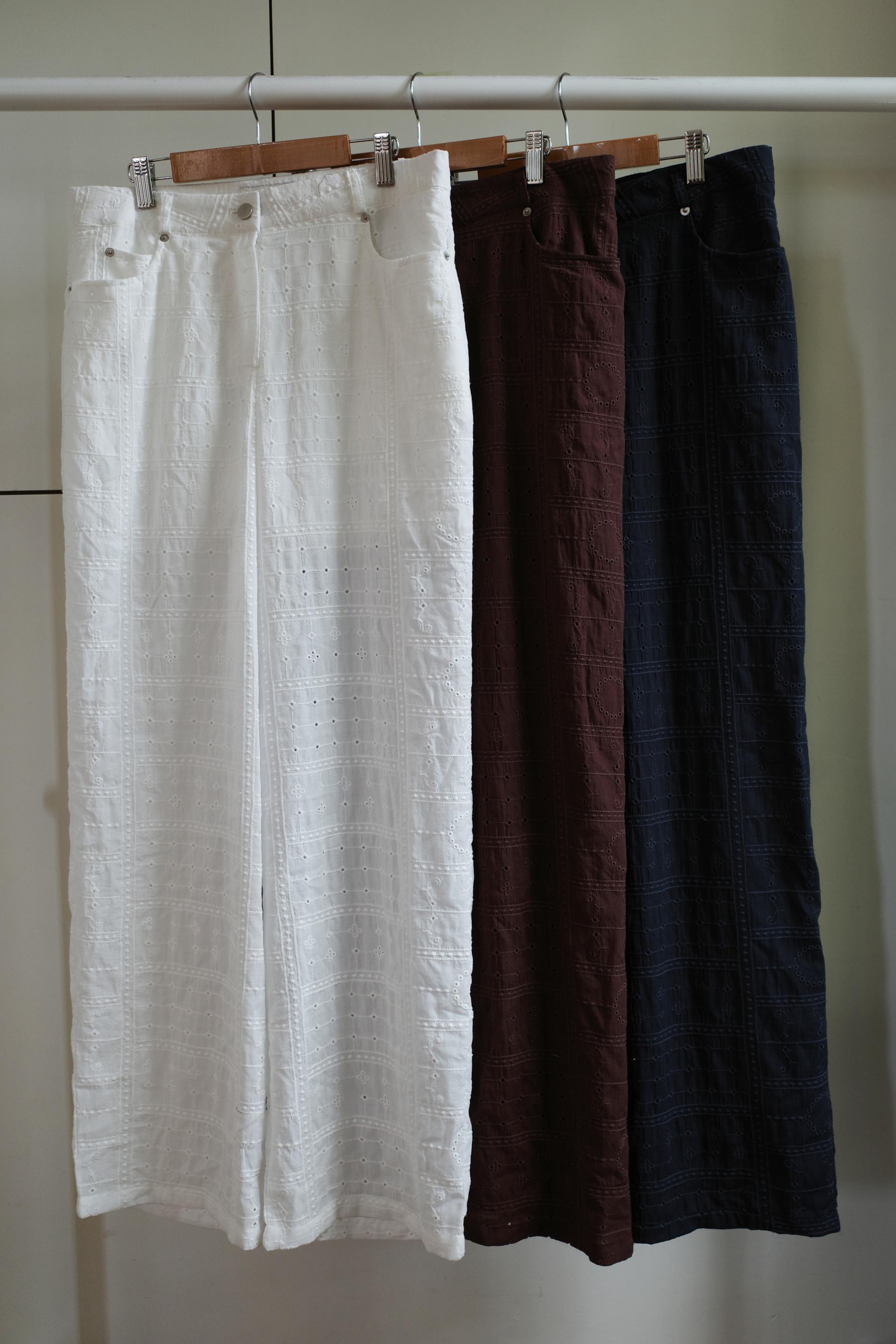 Eyelet pants