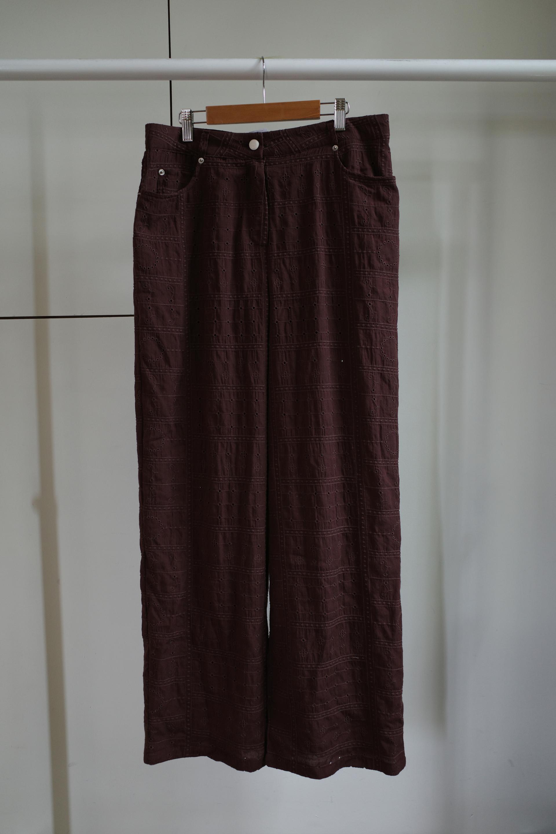 Eyelet pants