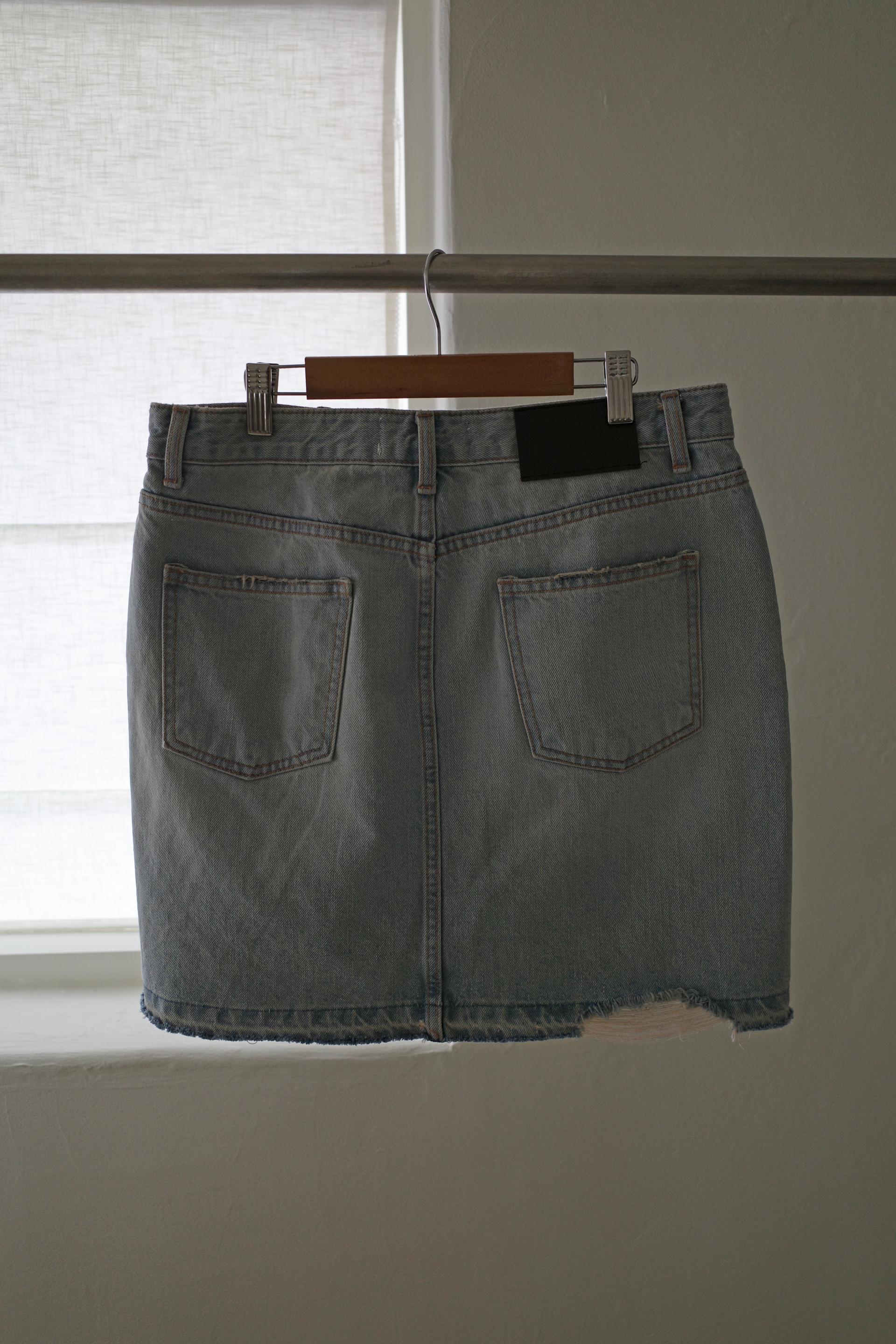 Denim midi skirt