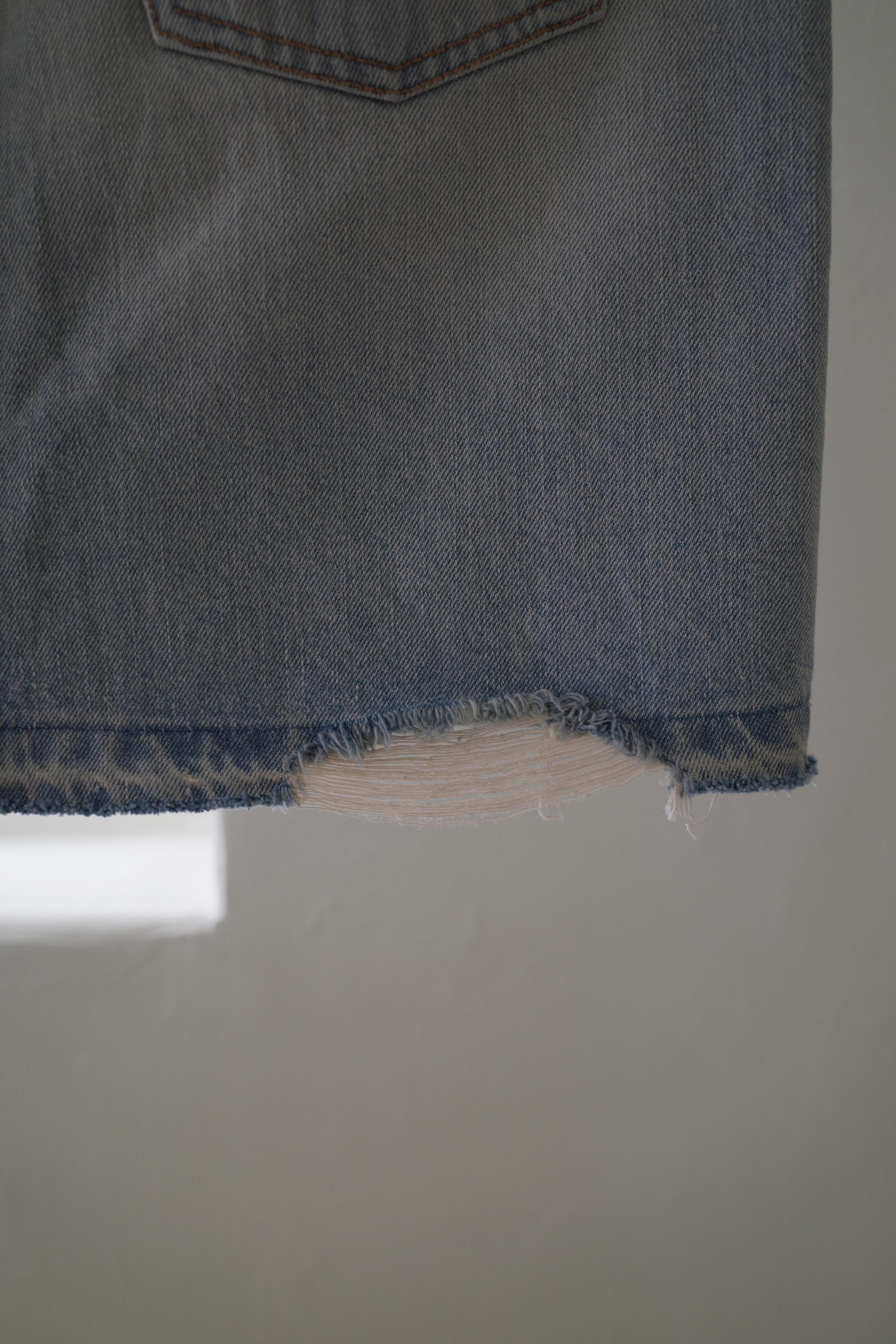 Denim midi skirt